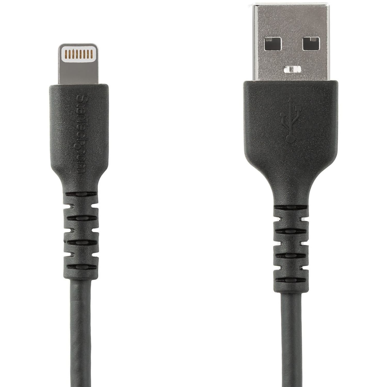 StarTech 6 foot/2m Durable Black USB-A to Lightning Cable, Rugged Heavy Duty Charging/Sync Cable for Apple iPhone/iPad MFi Certified