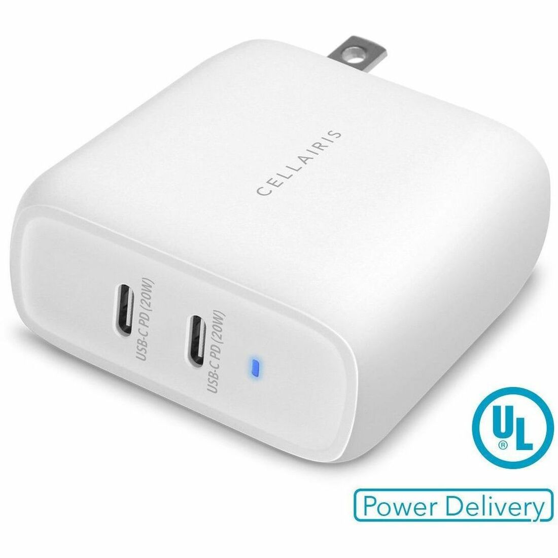 Cellairis Wall Charger - Dual USB-C + USB-C 40W White