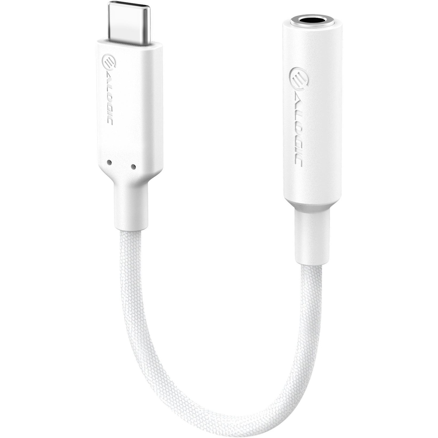 ALOGIC Elements PRO 10cm USB-C to 3.5mm Audio Adapter - White