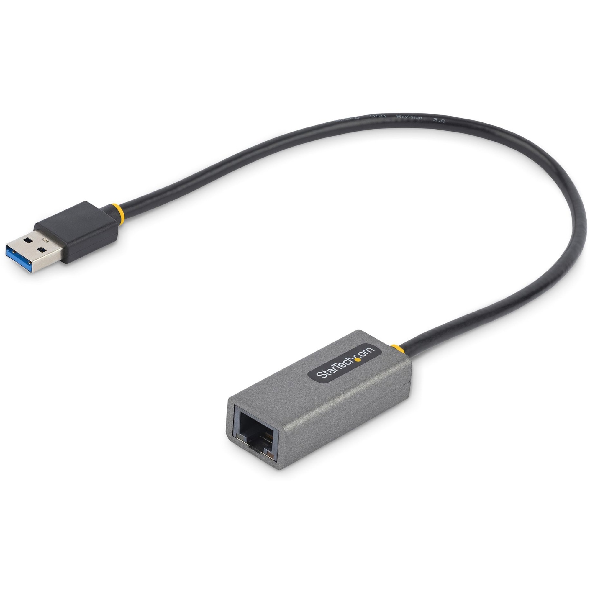 StarTech.com USB to Ethernet Adapter, USB 3.0 to 10/100/1000 Gigabit Ethernet LAN Adapter, 1ft/30cm Attached Cable, USB to RJ45 Adapter