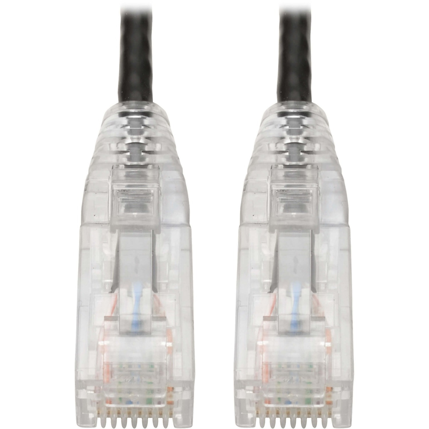 Eaton Tripp Lite Series Cat6 Gigabit Snagless Slim UTP Ethernet Cable (RJ45 M/M), PoE, Black, 8-in. (20.32 cm)
