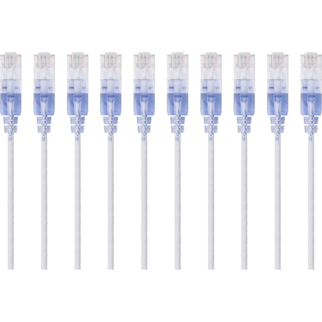 Monoprice 10-Pack, SlimRun Cat6A Ethernet Network Patch Cable, 14ft White