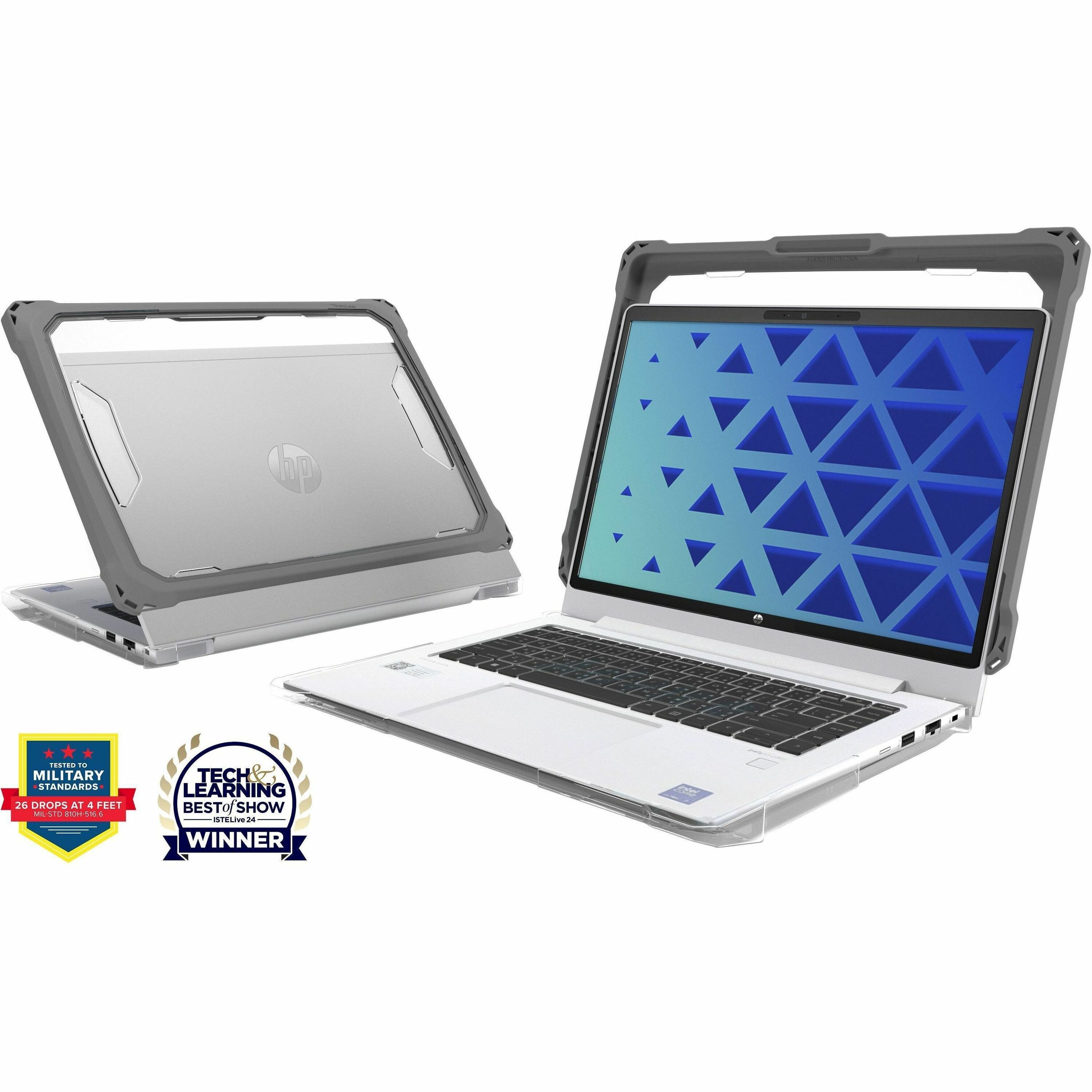 MAXCases Extreme Shell-F2 Slide Chromebook Case for HP 14" ProBook 440 G8/G9/G10, ProBook 445 G8/G9/G10 , EliteBook 640 G9/10 & EliteBook 645 G9/10 (Gray/Clear)