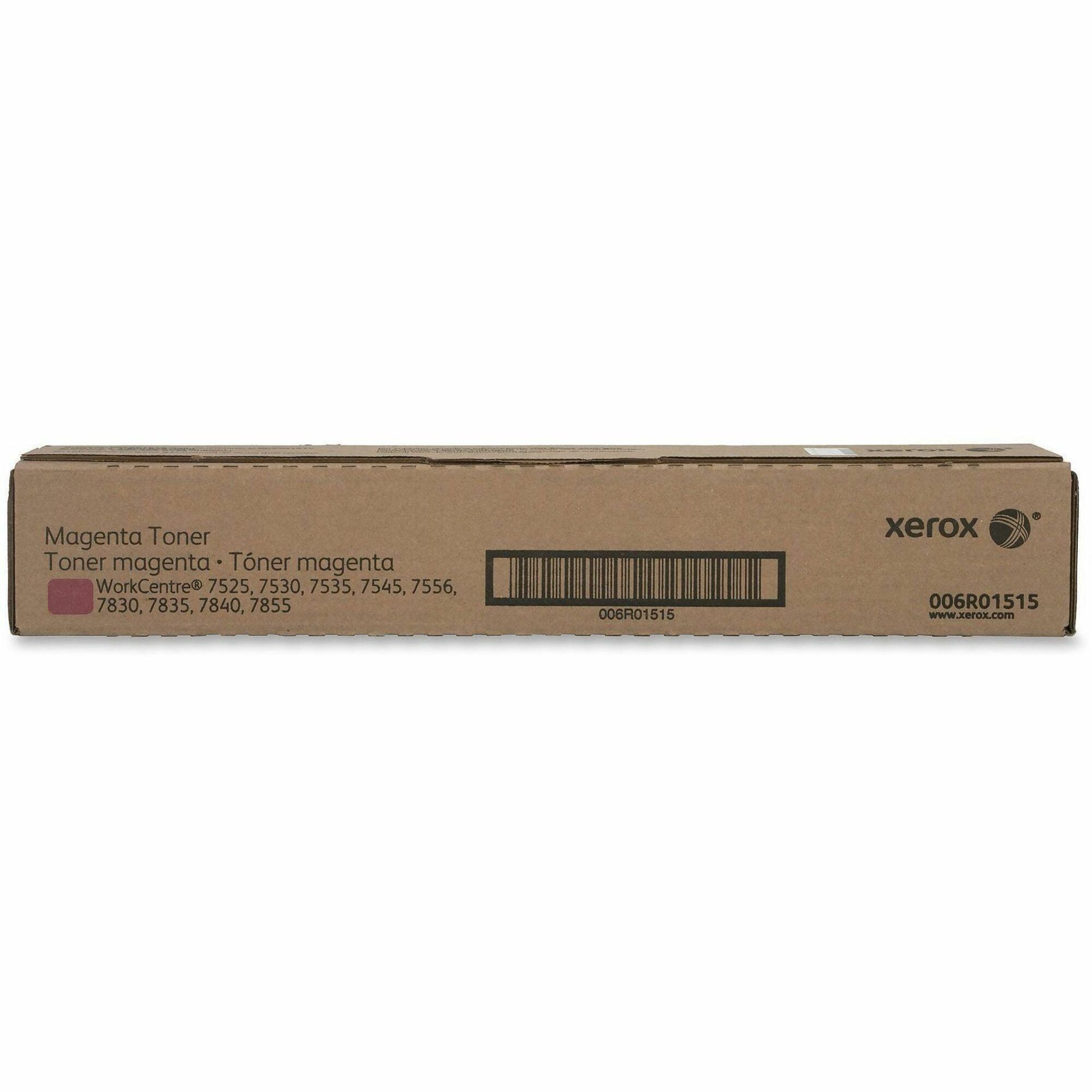 Xerox Genuine WorkCentre&reg; 7500 Series, 7800 Series, 7800i Series, 7970i, EC7800 Series, WorkCentre 7970, Magenta Toner Cartridge