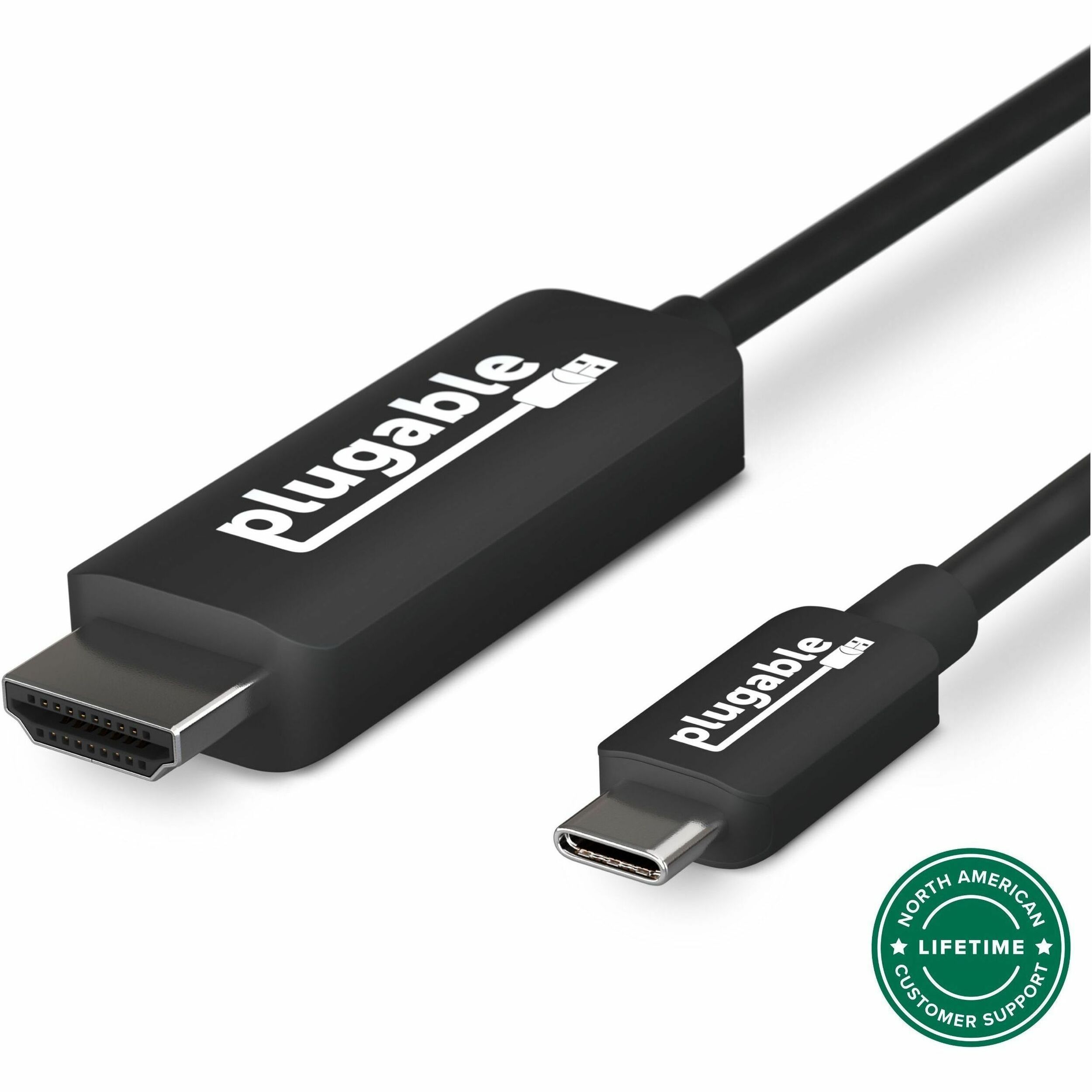 Plugable USB C to HDMI Adapter Cable - Connect USB-C or Thunderbolt 3 Laptops to HDMI Displays up to 4K@60Hz