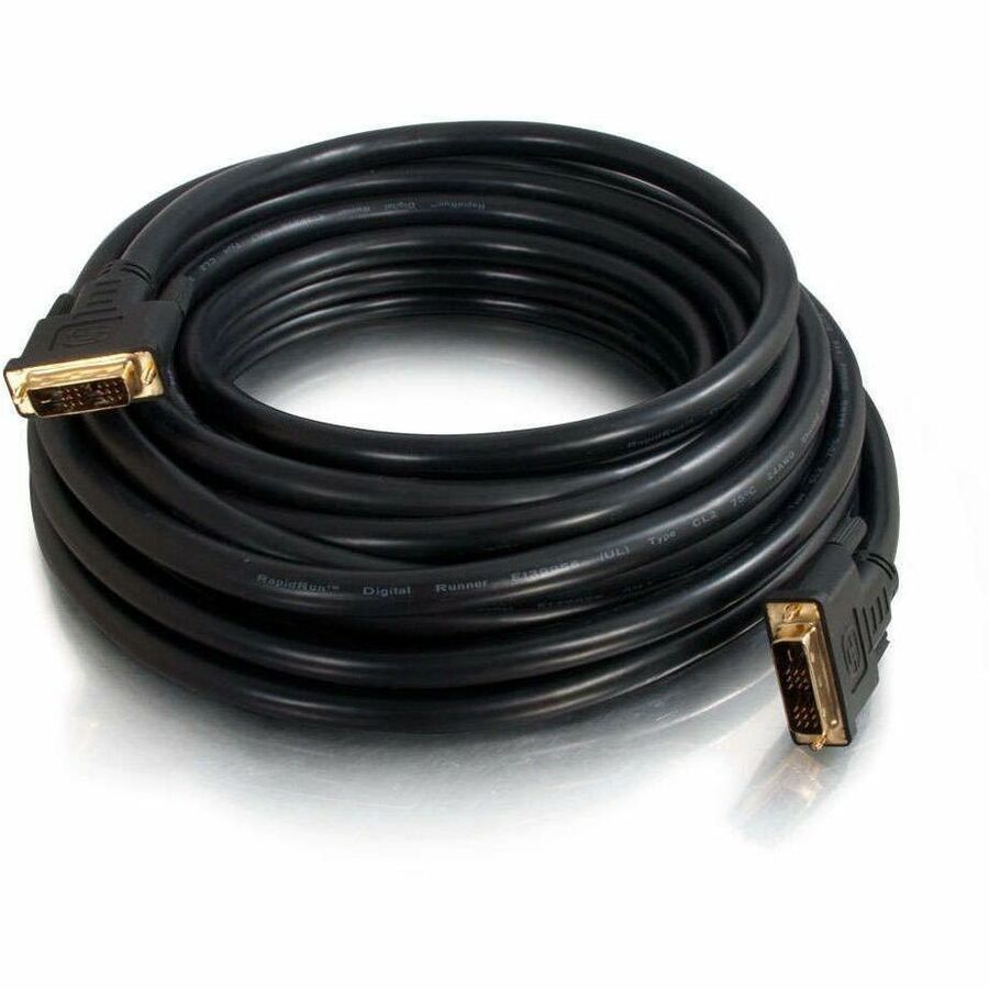 C2G 15ft Pro Series Single Link DVI-D™ Digital Video Cable M/M - In-Wall CL2-Rated - Black