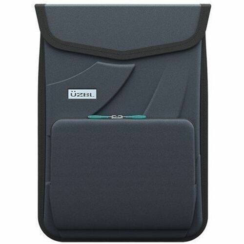 EVA Sleeve for Laptop/ Chromebook w/ Pocket, Shoulder Strap & ID Window , 13/14" Black Fabric