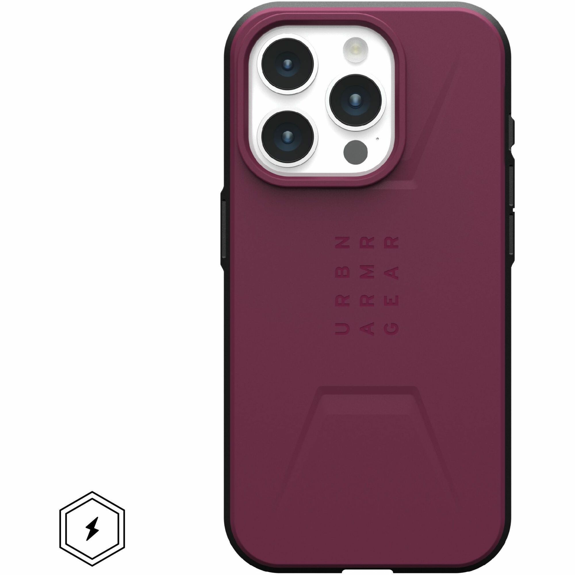 Urban Armor Gear Civilian iPhone 15 Pro Case - Bordeaux