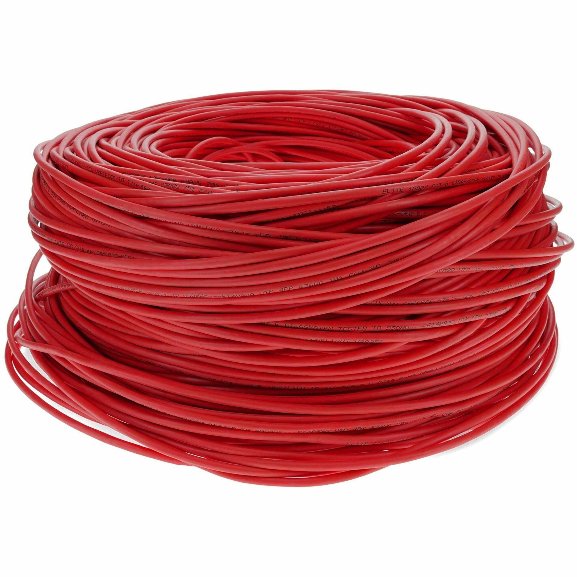 AddOn 1000ft Non-Terminated Red CAT 6 Shielded PVC Bulk Cable