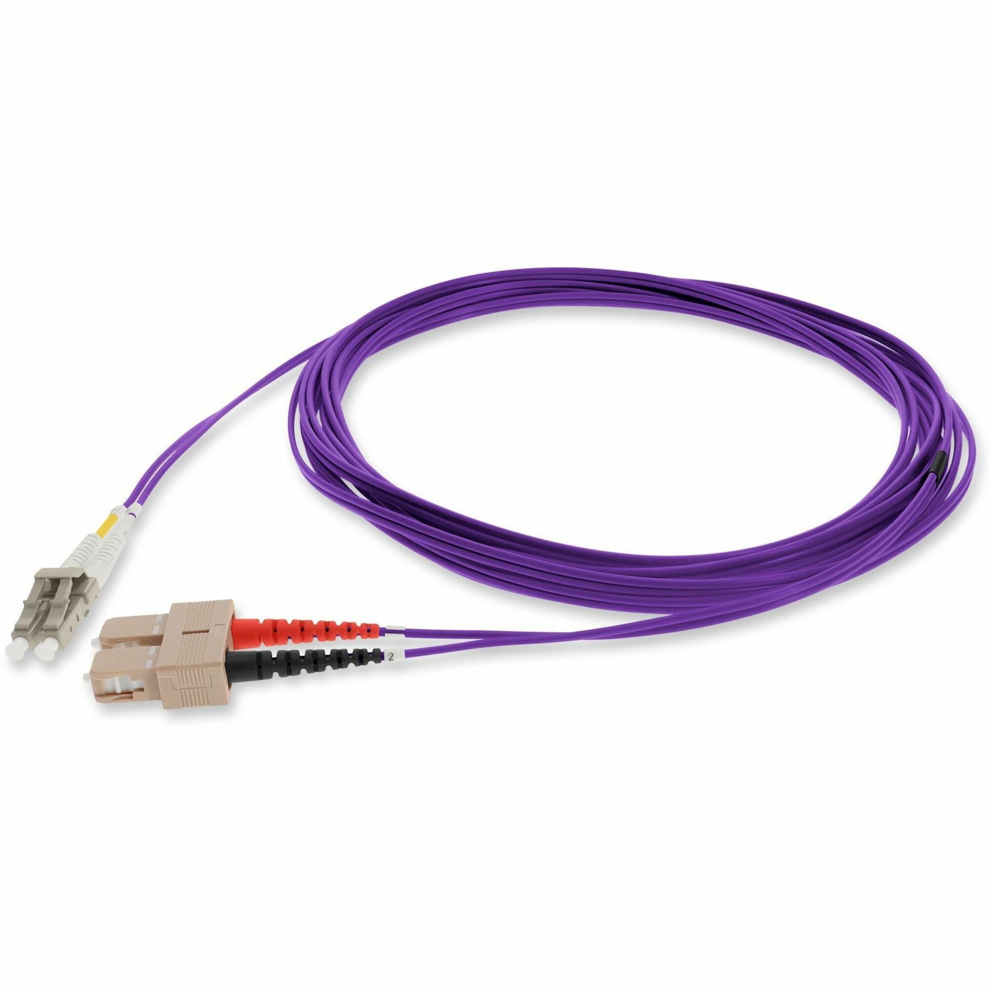 AddOn 10m SC to LC Purple OM1 Duplex OFNR (Riser-Rated) MMF Fiber Patch Cable