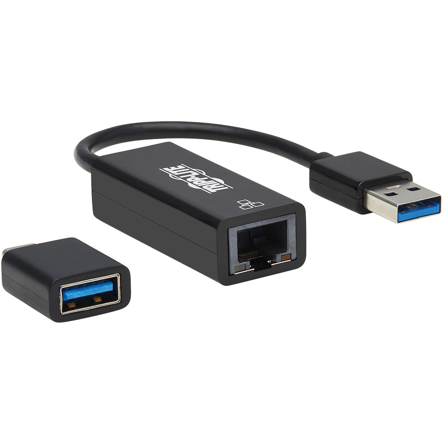 Tripp Lite by Eaton USB-C USB-A to RJ45 Gigabit Ethernet Network Adapter (2xM/F) USB 3.2 Gen 1 Black