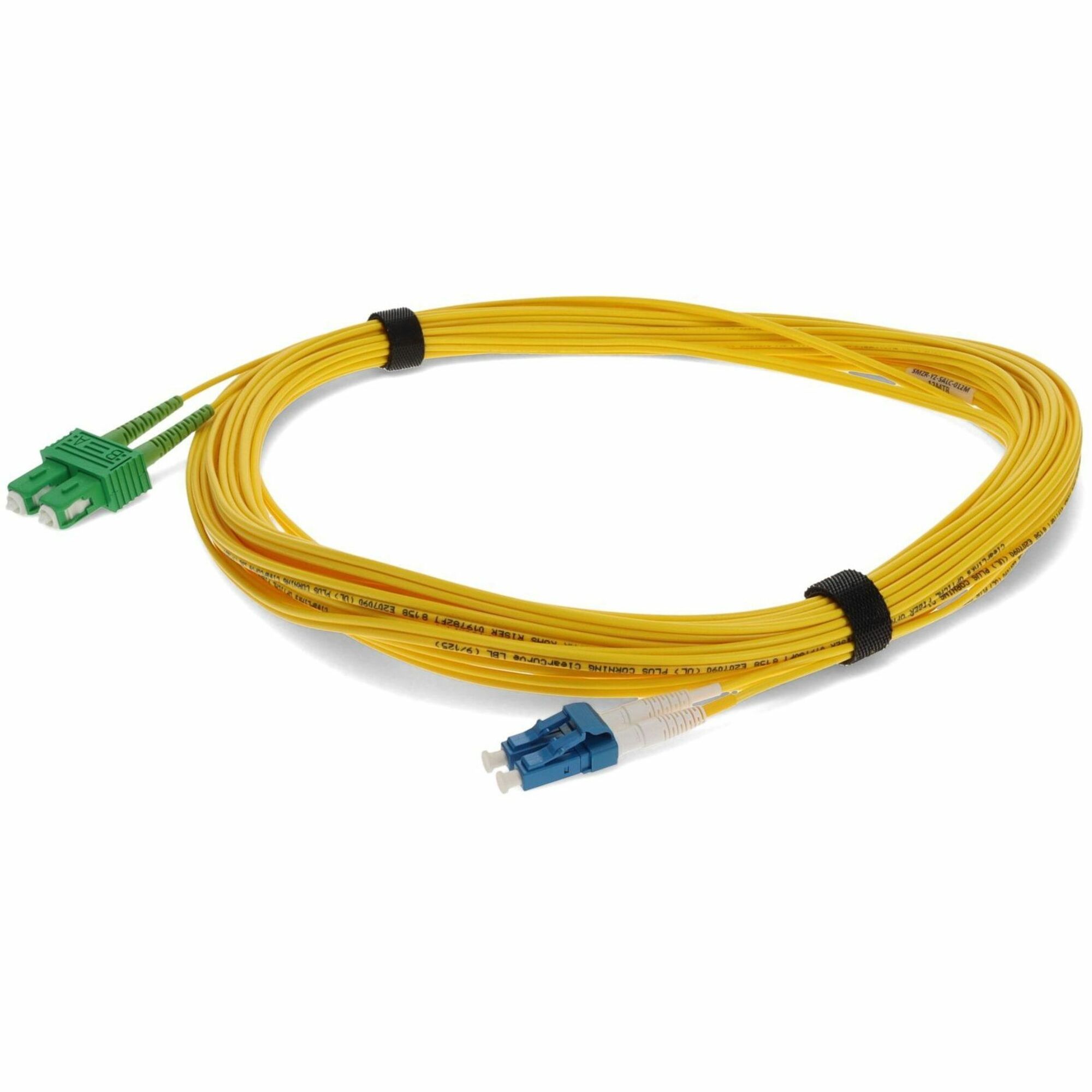 AddOn 16m ASC to LC Yellow OS2 Duplex OFNR (Riser-Rated) SMF (Single Mode) Fiber Patch Cable, 9/125