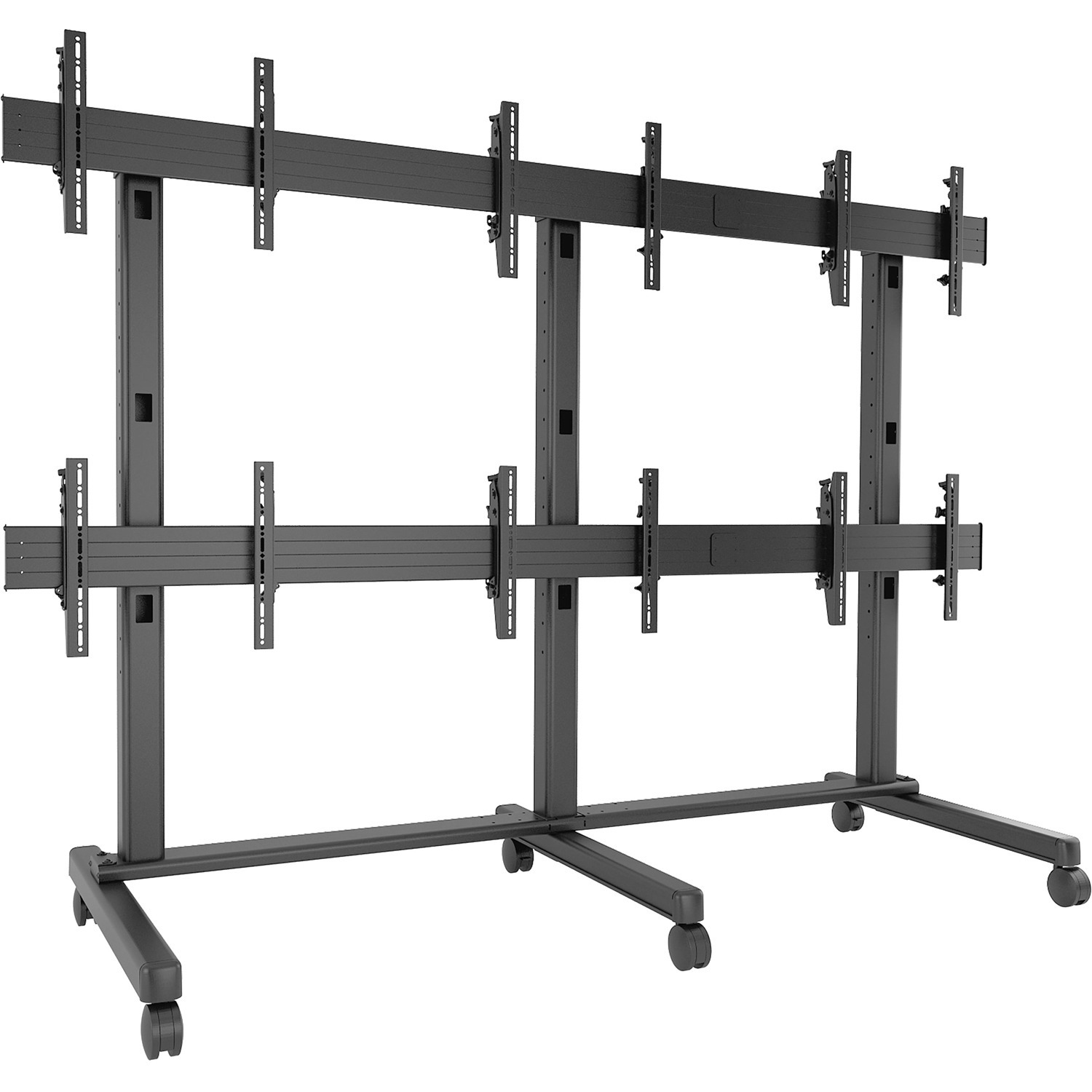 Chief 3x2 Adjustable Landscape Adjustable Freestanding Video Wall Mobile Cart - For 42-46 Inch Flat Panel TVs - Black