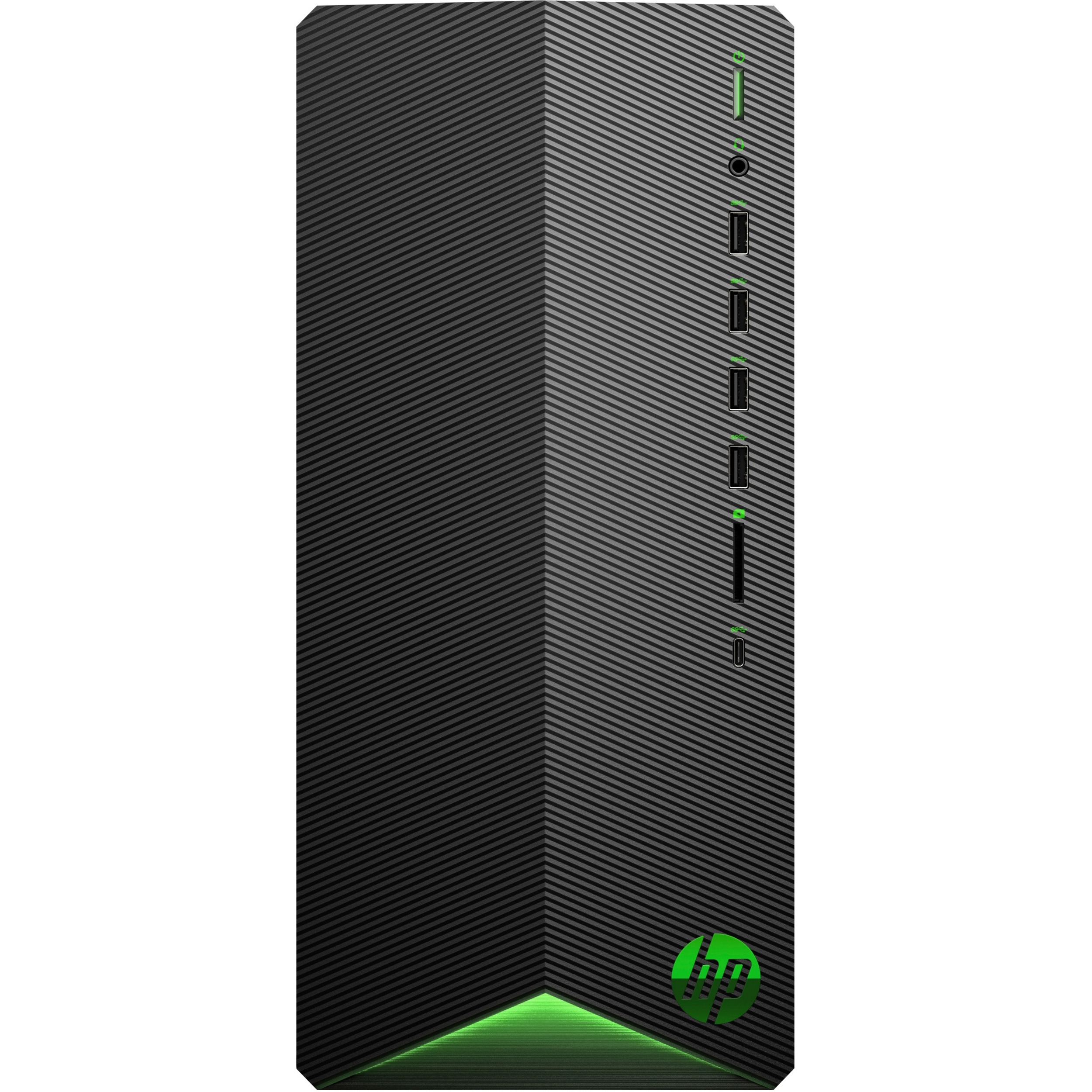 HP Pavilion Gaming TG01-2010 Gaming Desktop Computer - AMD Ryzen 3 5300G - 8 GB - 256 GB SSD - Tower - Shadow Black, Acid Green