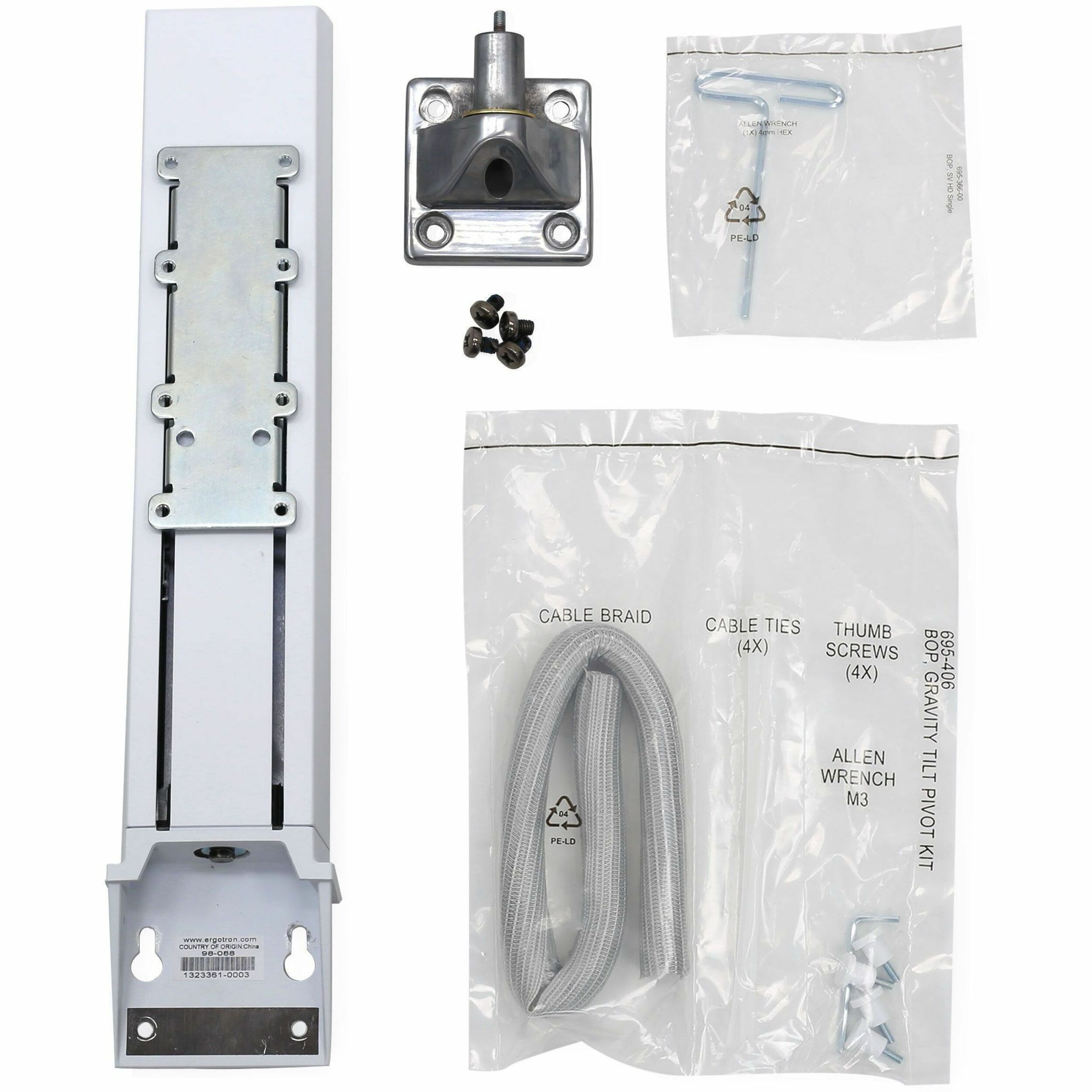Ergotron StyleView Lift for Monitor, Cart, Display, Display Cart, Medical Cart - White