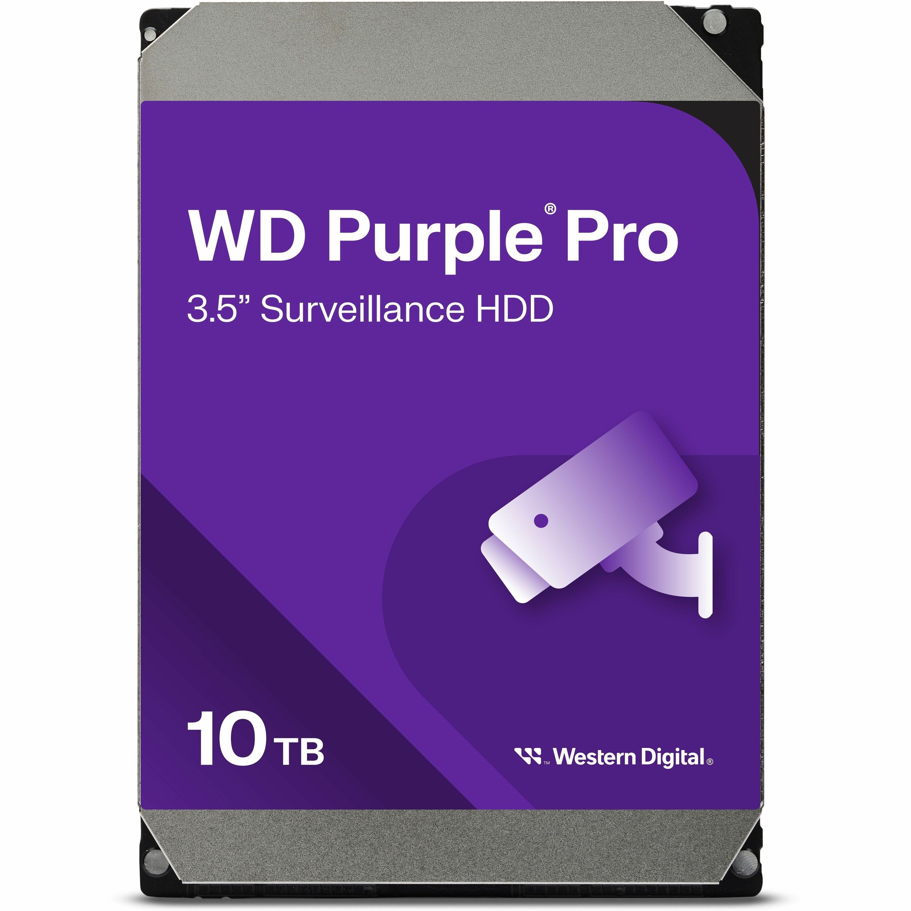 Western Digital Purple Pro WD101PURP 10 TB Hard Drive - 3.5" Internal - SATA (SATA/600) - Conventional Magnetic Recording (CMR) Method