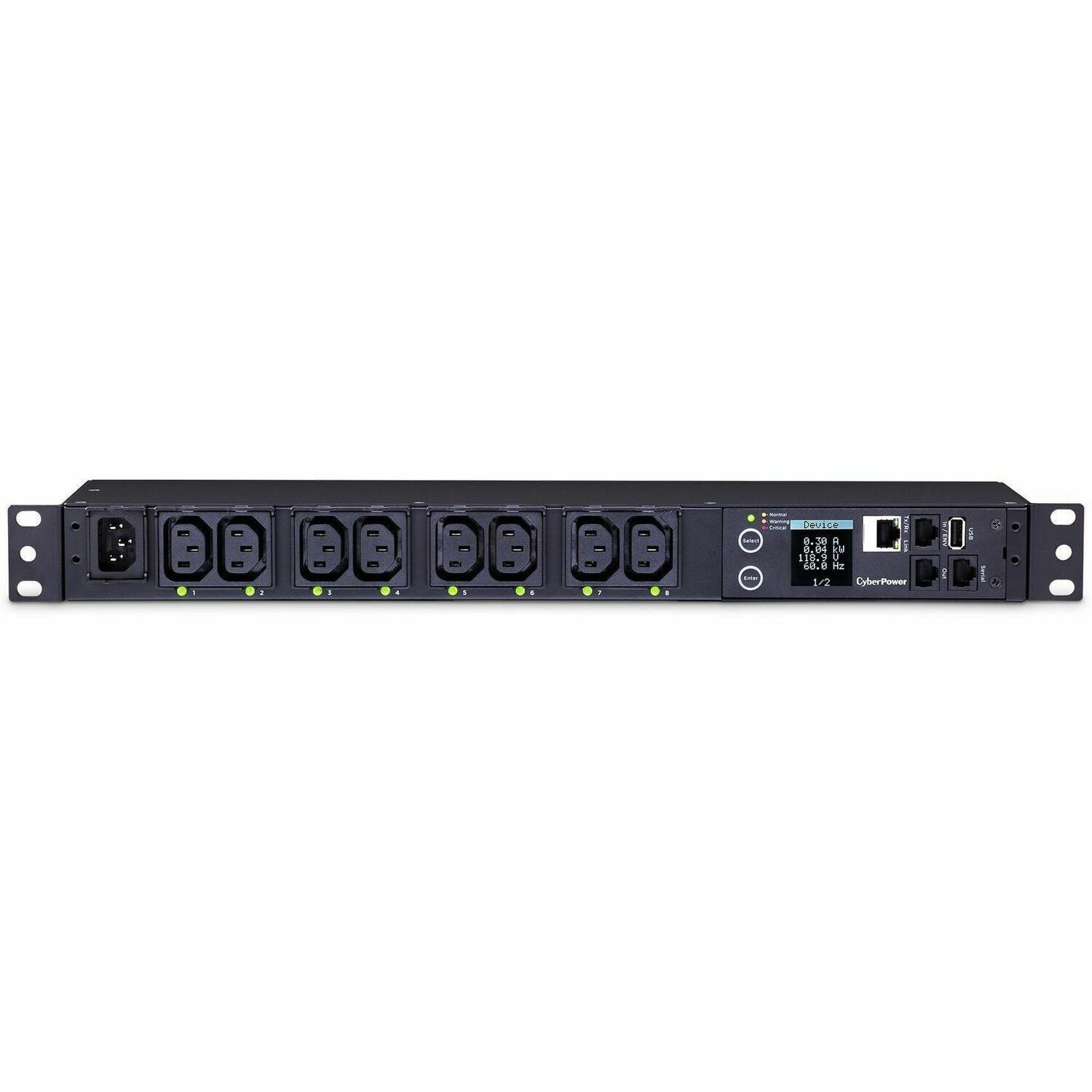 CyberPower PDU81004 100 - 120 VAC 15A Switched Metered-by-Outlet PDU
