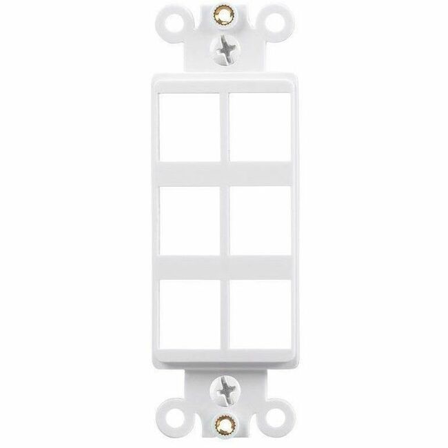 Monoprice Decor Insert for Keystone, 6-Port, White, 4"x1.4"x0.25" , w/Screws