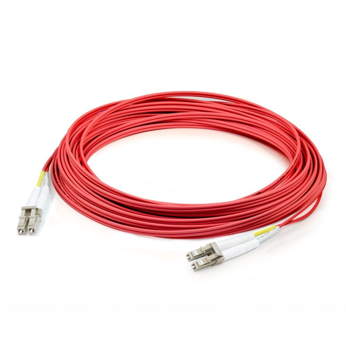 AddOn 15m LC to LC Red OM2 Duplex OFNP (Plenum-Rated) Fiber Patch Cable