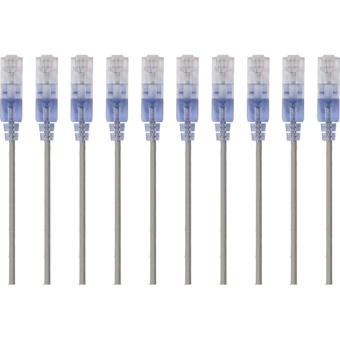 Monoprice 10-Pack, SlimRun Cat6A Ethernet Network Patch Cable, 3ft Gray