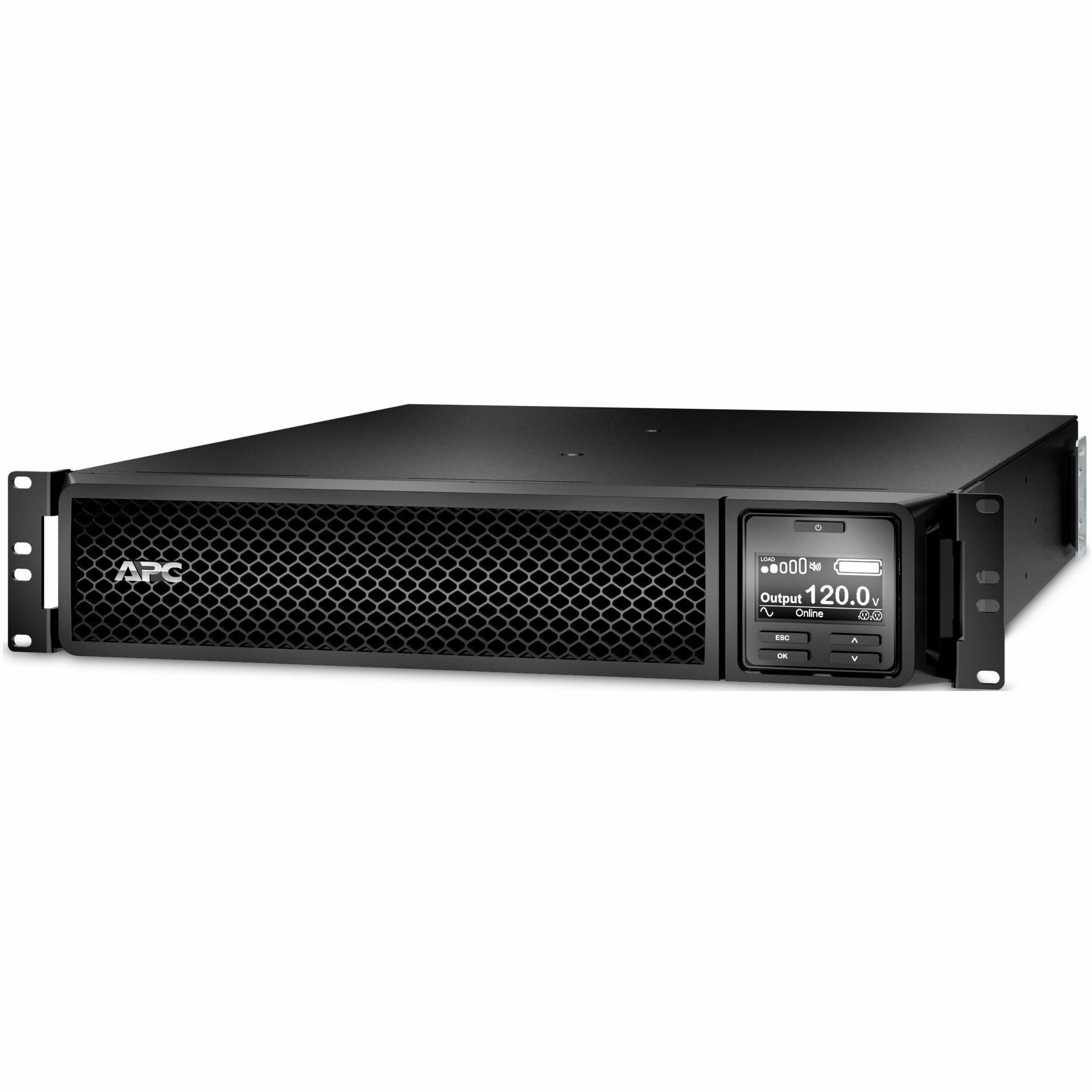 APC Smart-UPS On-Line, 2200VA, Rackmount 2U, 120V, 6x 5-20R+1x L5-20R NEMA outlets, SmartSlot, Extended runtime, W/ rail kit [TAA]
