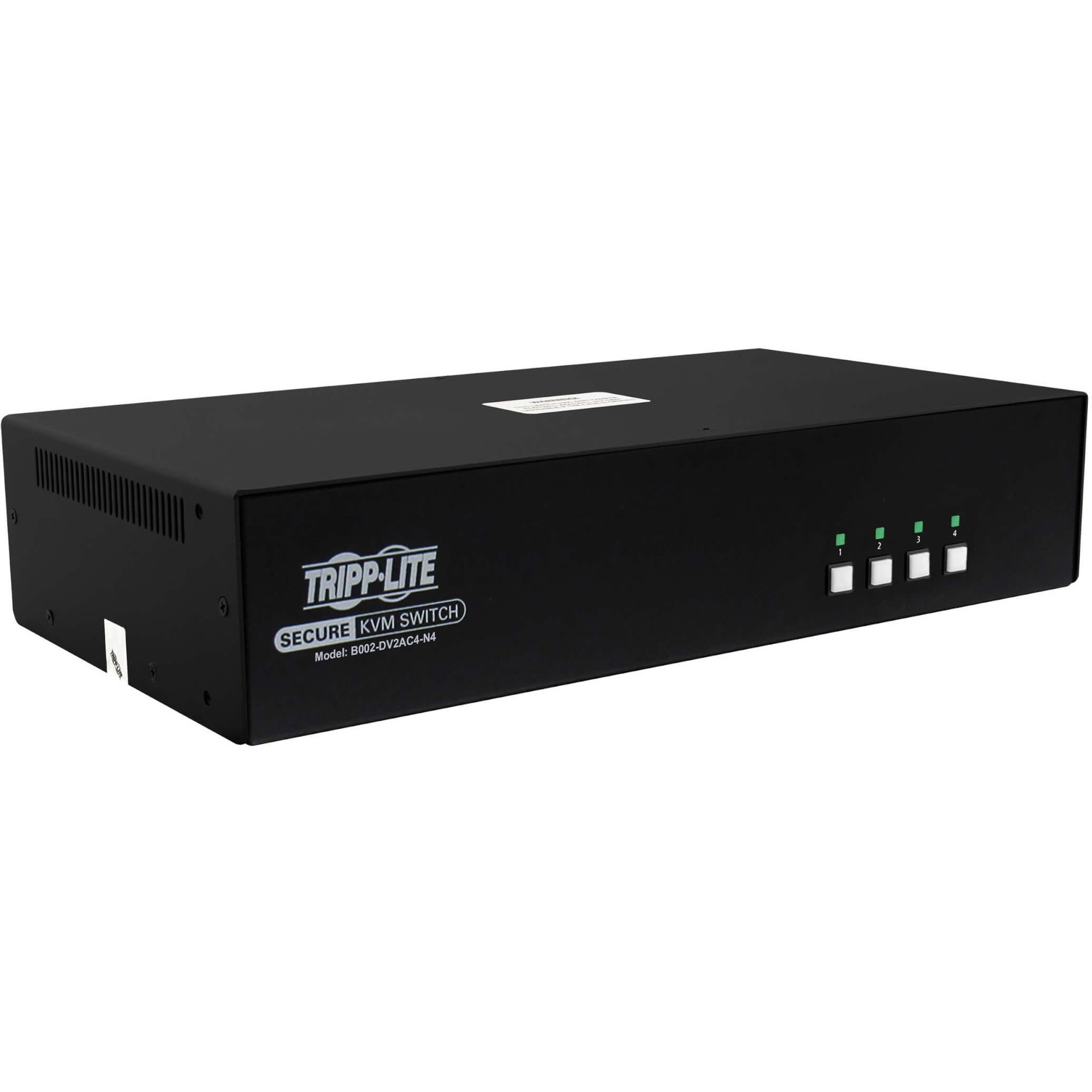 Tripp Lite series Secure KVM Switch, 4-Port, Dual Head, DVI to DVI, NIAP PP4.0, Audio, CAC, TAA