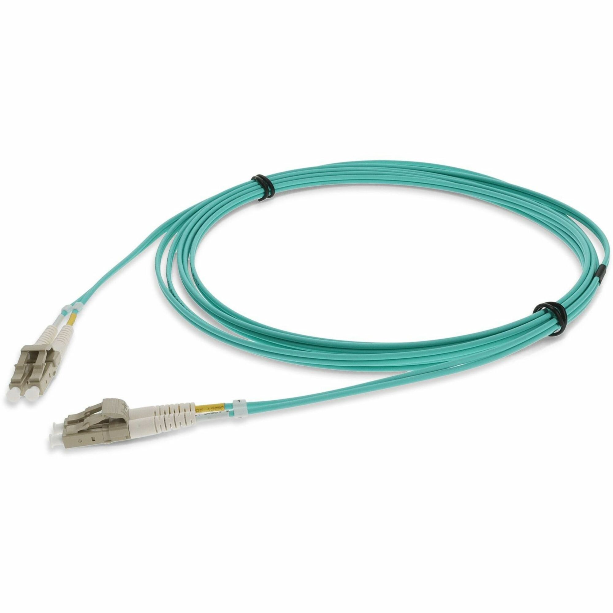 AddOn 0.5m LC to LC Aqua OM4 Duplex LSZH Fiber Patch Cable