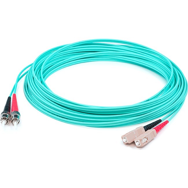 AddOn 48m ST to SC Aqua OM4 Duplex LSZH Fiber Patch Cable