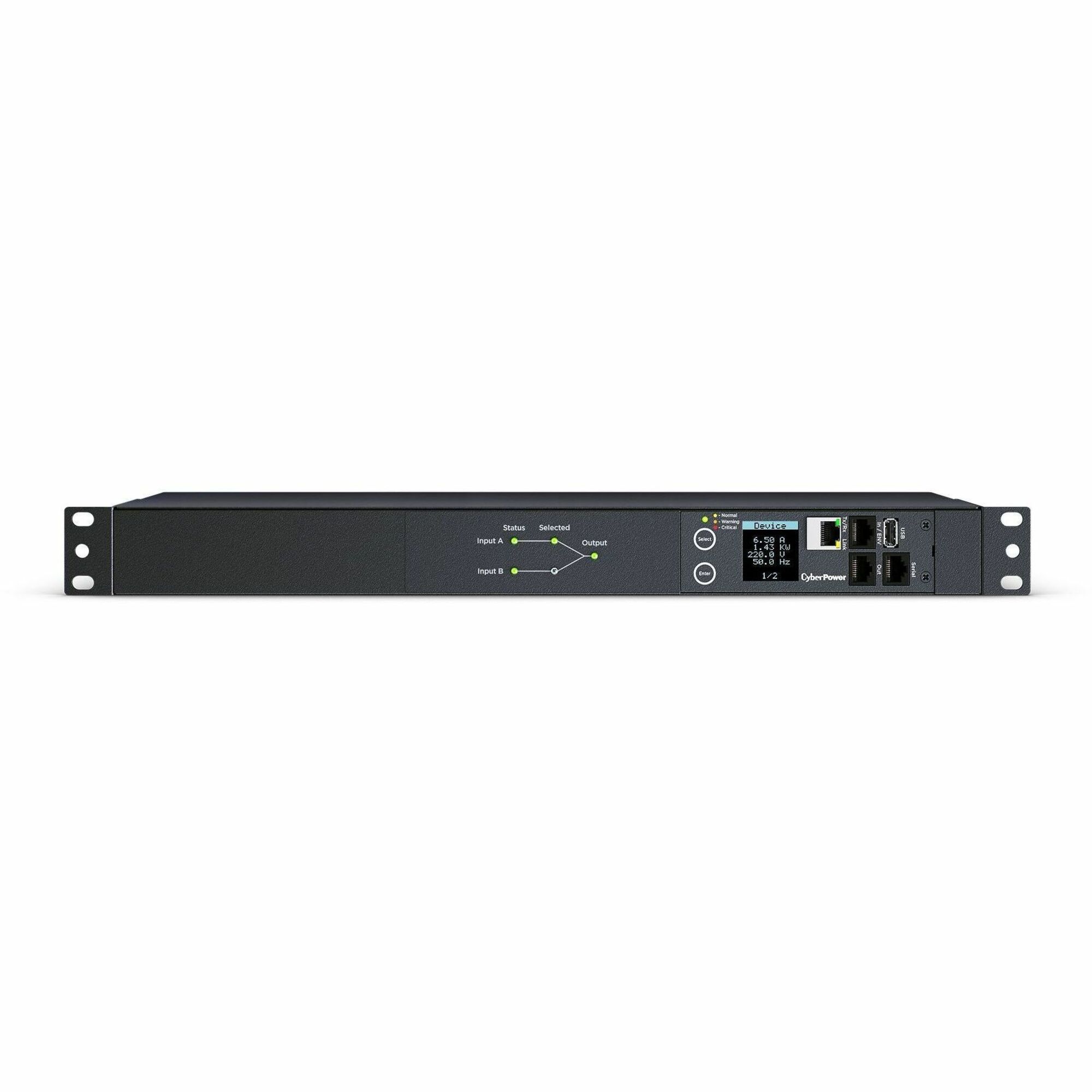 CyberPower PDU44005 Single Phase 200 - 240 VAC 20A Switched ATS PDU