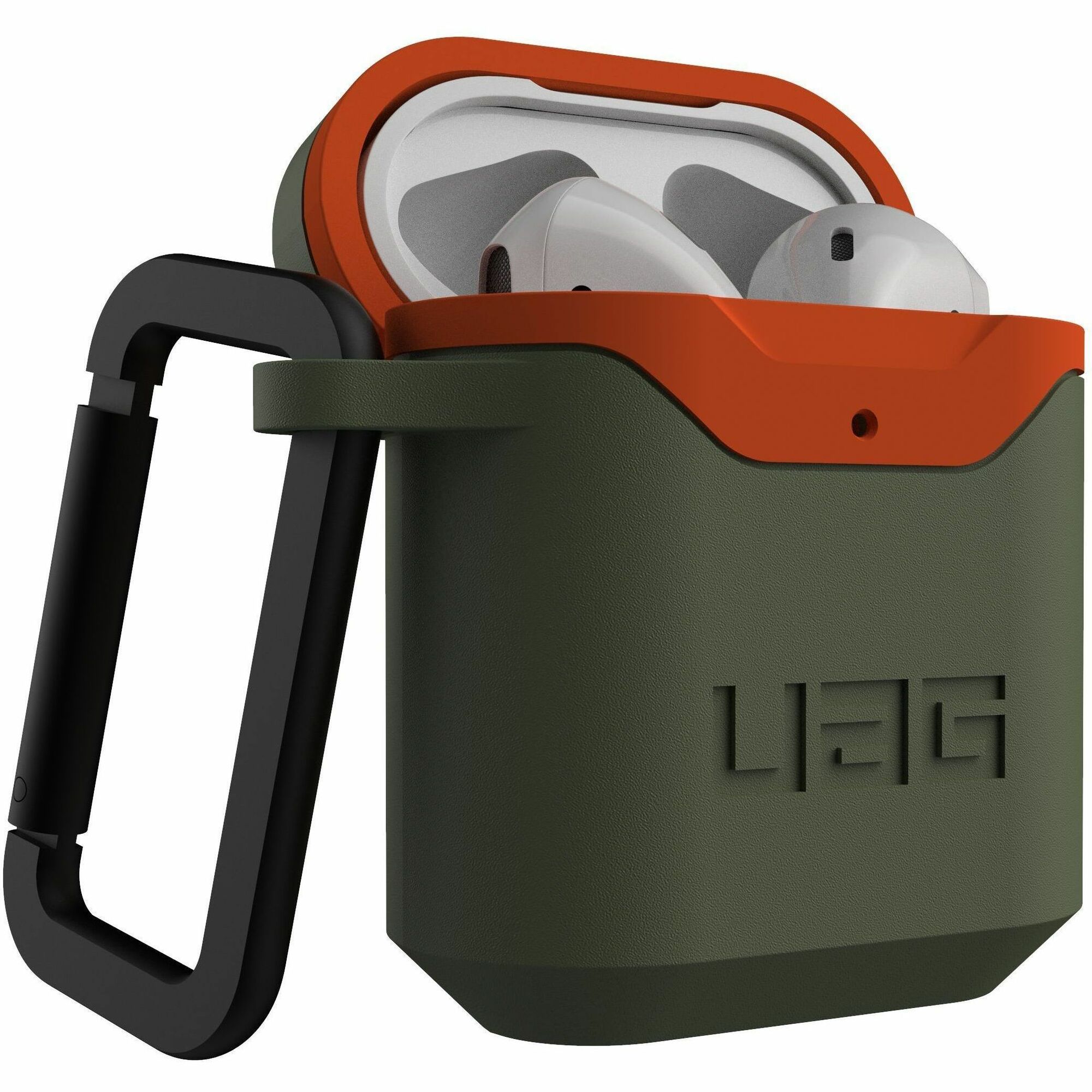 Urban Armor Gear Hardcase Rugged Carrying Case Apple AirPods, AirPods (Gen 2) - Olive, Orange
