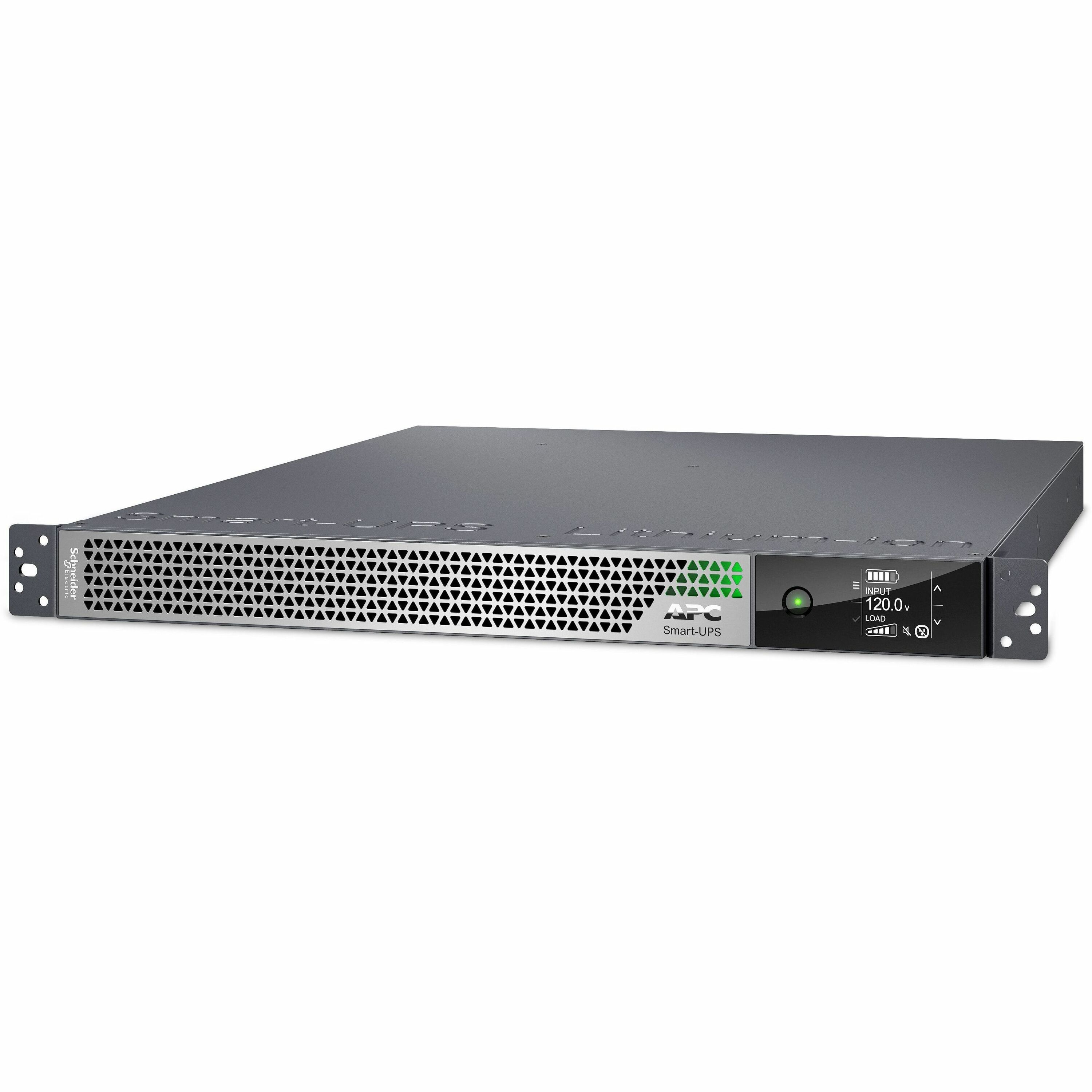 APC Smart-UPS Ultra On-Line, 3000VA, Lithium-ion, Rack/Tower 1U, 120V, 5x 5-20R + 1x L5-30R NEMA outlets, Network Card, Extended runtime, W/rail kit