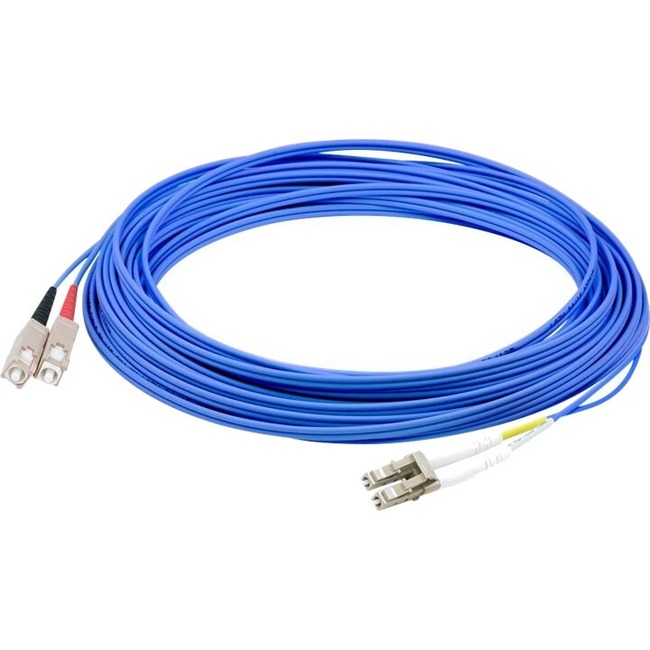 AddOn 1m SC to LC Blue OM1 Duplex OFNR (Riser-Rated) MMF Fiber Patch Cable