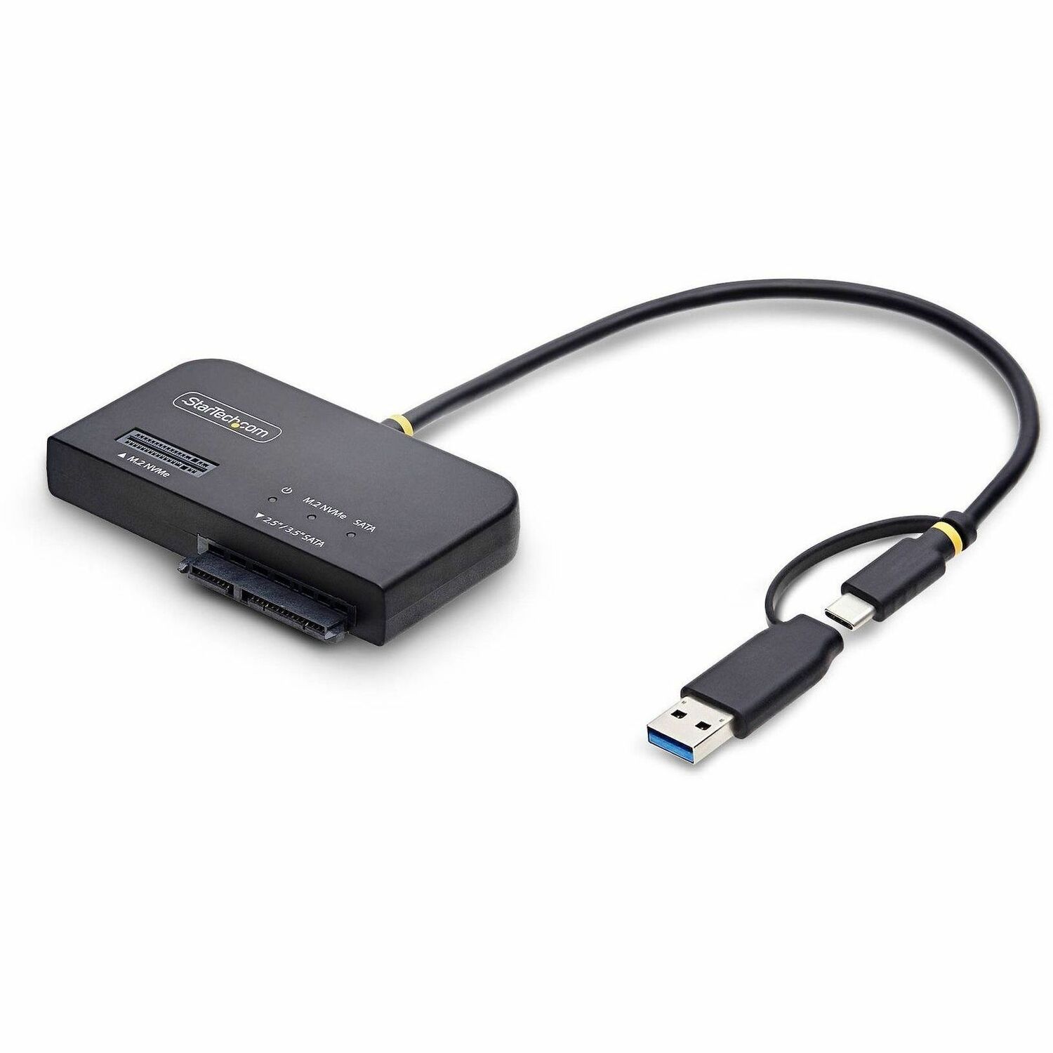 StarTech USB-C/USB-A to M.2 NVMe and 2.5in/3.5in SATA Adapter, 10Gbps, Tool-Free External SSD Hard Drive Reader, B+M/M-Key