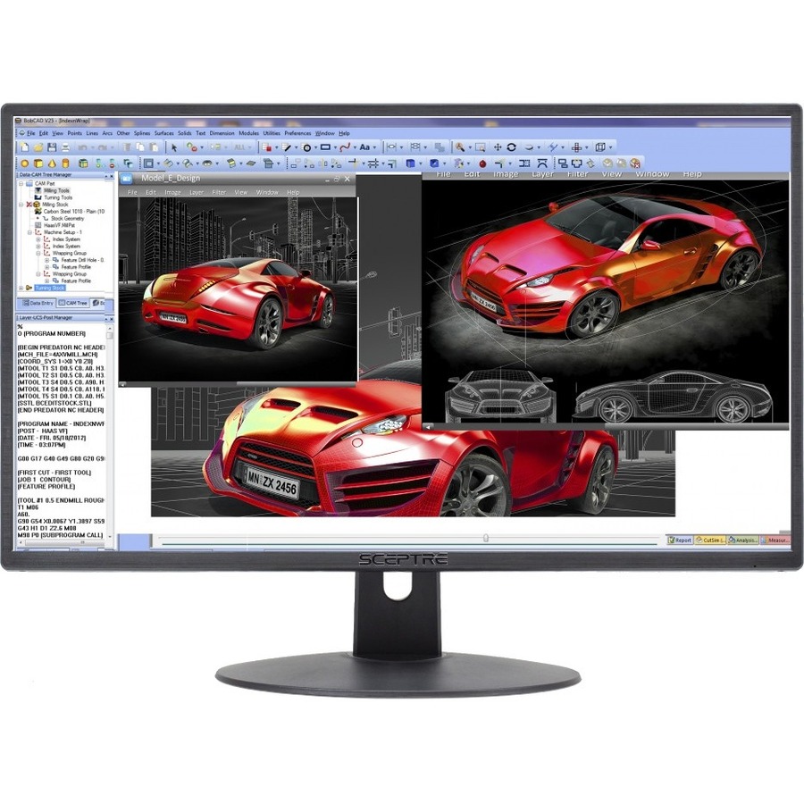 Sceptre E248W-19203R 24" Class Full HD LCD Monitor - 16:9 - Silver