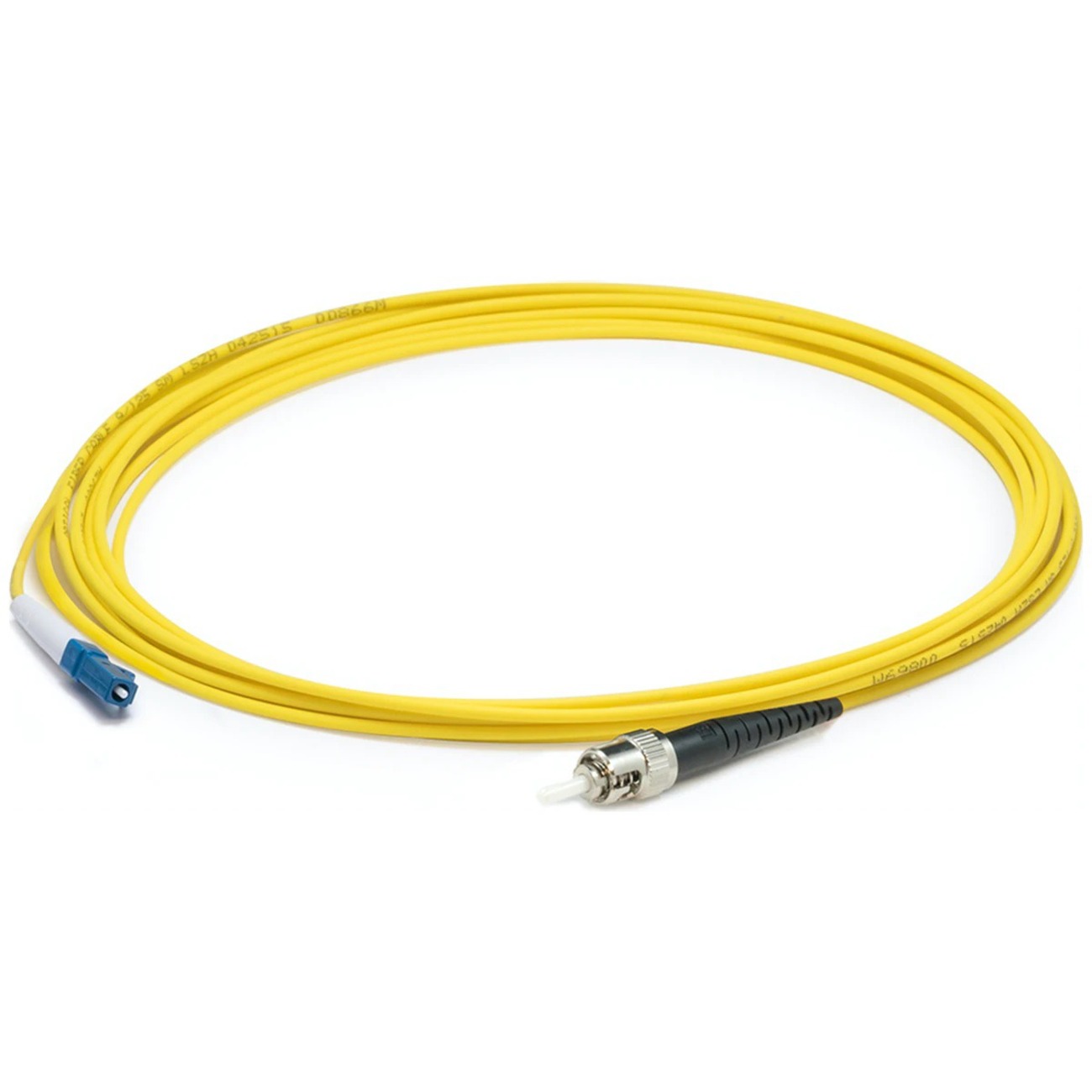 AddOn 58m ST to LC Yellow OS2 Simplex OFNP (Plenum-Rated) SMF Fiber Patch Cable