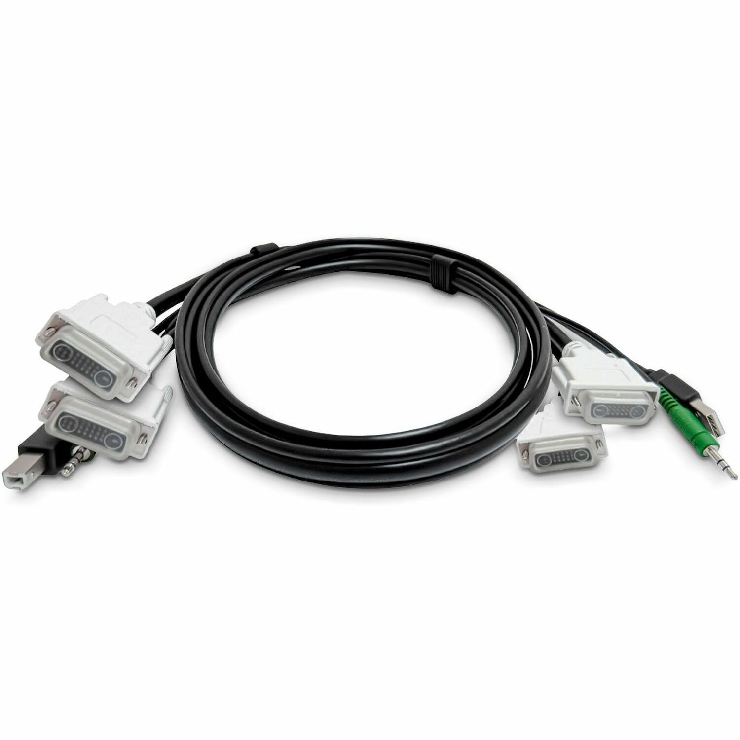 StarTech 10ft (3m) Dual-DVI KVM Cable, USB 2.0, 3.5mm Audio, Universally Compatible Combo Cable for KVM Switches, TAA