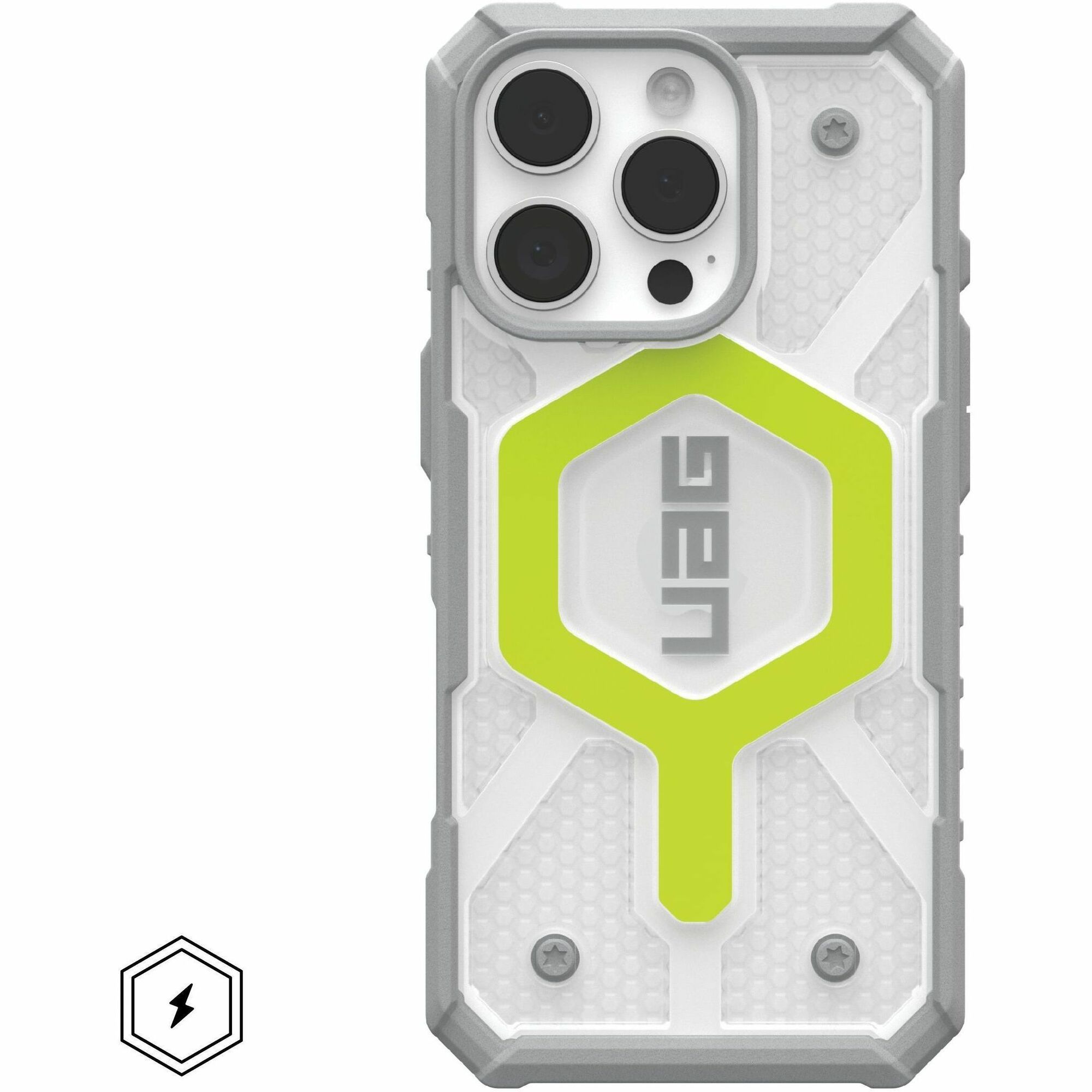 Urban Armor Gear Pathfinder Clear iPhone 16 Pro Case - Active Neon