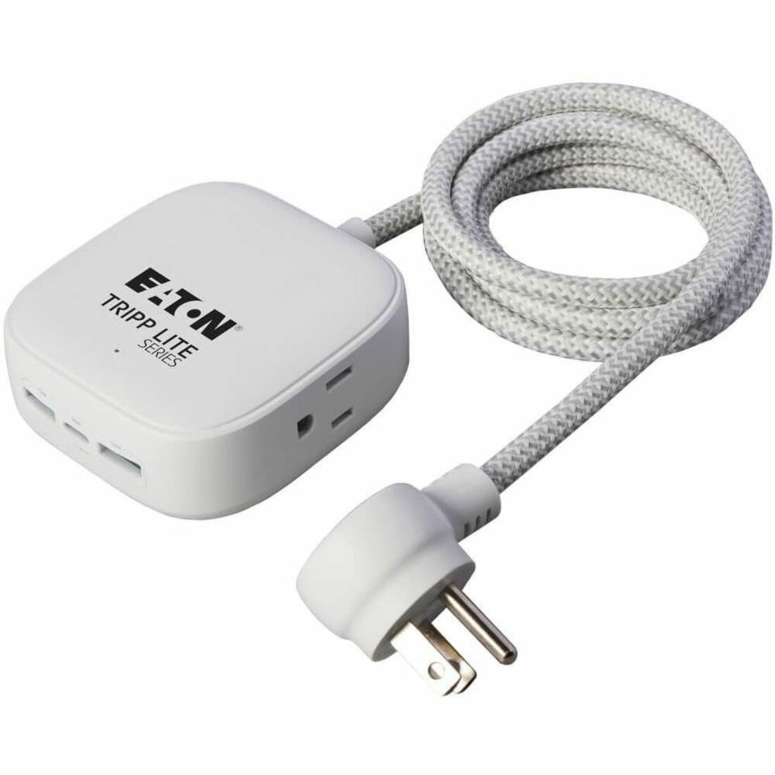 Eaton Tripp Lite Series Safe-IT 32W 2-Outlet Power Strip - 5-15R Outlets, 3 USB Ports, 6 ft. (1.8 m) Cord, Antimicrobial Protection, White