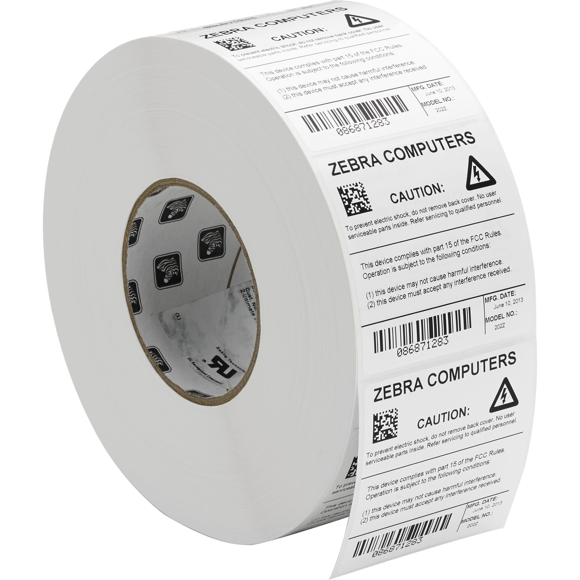 Zebra Label Polyester 3 x 1in Thermal Transfer Zebra Z-Ultimate 3000T White 1 in core