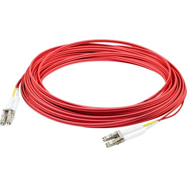 AddOn 7m LC to LC Red OM2 Duplex OFNP (Plenum-Rated) Fiber Patch Cable
