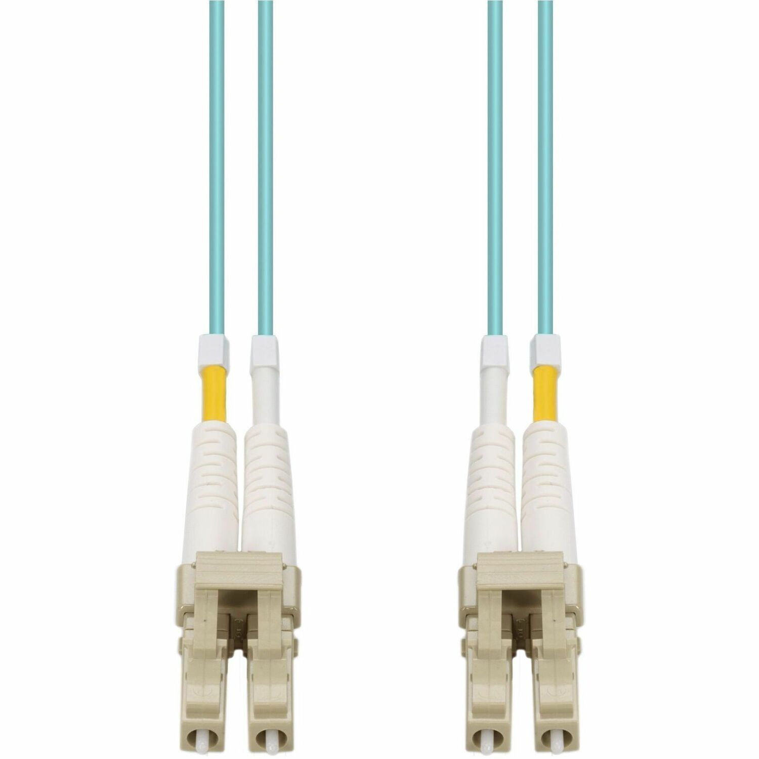 AddOn 0.5m LC to LC Aqua OM4 Duplex OFNP (Plenum-Rated) Fiber Patch Cable