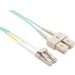 UNC OM4 LC TO SC FIBER OPTIC CABLE, AQUA 50/125UM DUPLEX MULTIMODE FIBER DESIGNE
