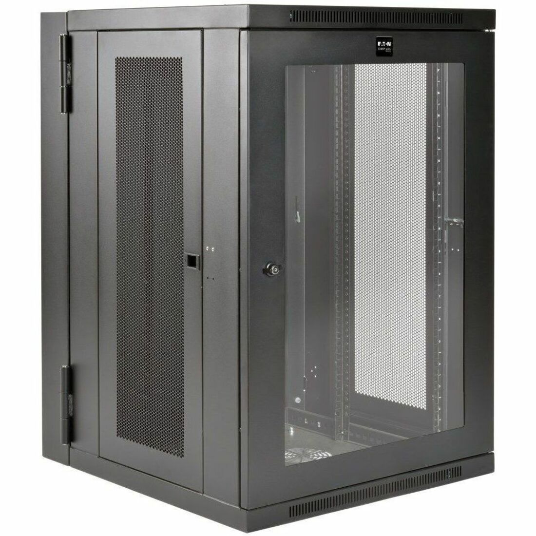 Tripp Lite by Eaton SmartRack 18U UPS-Depth Wall-Mount Half-Height Rack Enclosure Clear Acrylic Window Hinged Back