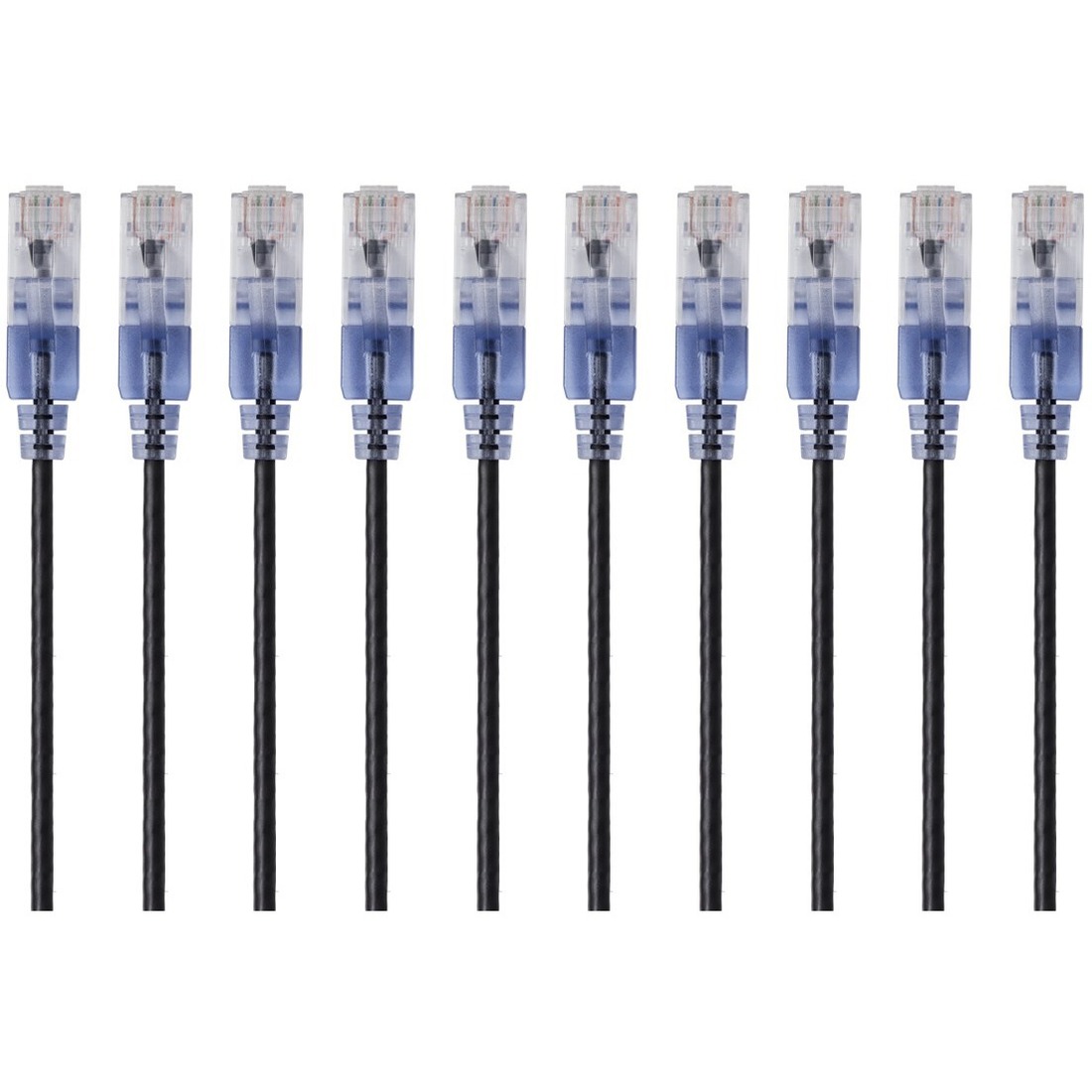 Monoprice 10-Pack, SlimRun Cat6A Ethernet Network Patch Cable, 1ft Black