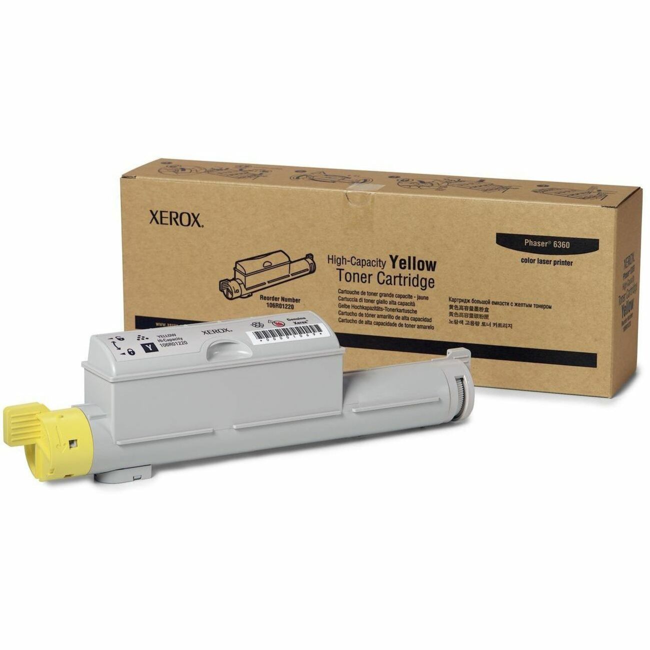 Xerox Genuine Phaser™ 6360 Yellow High capacity Toner Cartridge (12000 Pages) - 106R01220