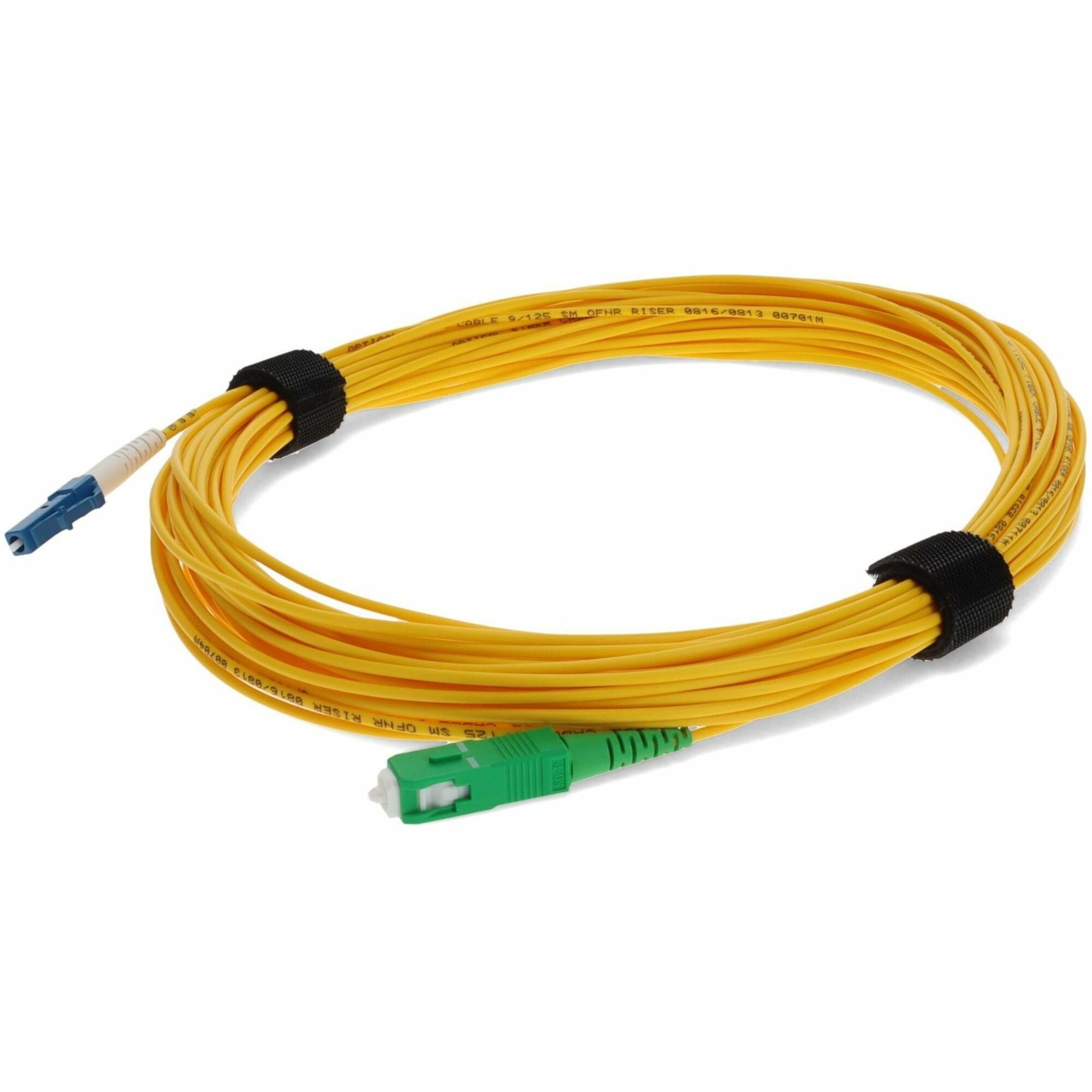 AddOn 20m ASC to LC Yellow OS2 Simplex Microboot, Snagless OFNR (Riser-Rated) SMF Fiber Patch Cable