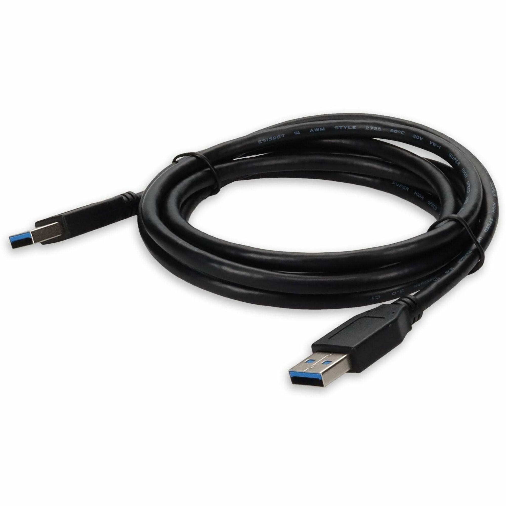 AddOn 2m USB a 3.0 Male to Male Black Cable