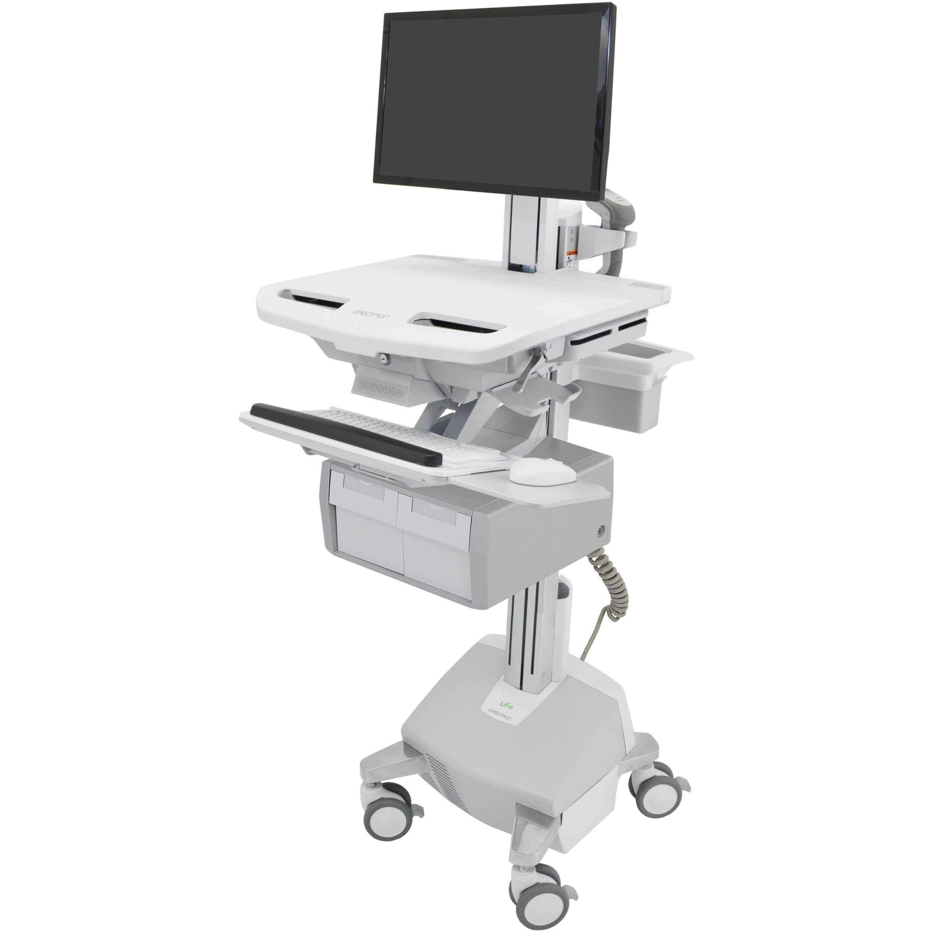 Ergotron StyleView Cart with LCD Pivot, LiFe Powered, 2 Tall Drawers (2x1), US/CA/MX