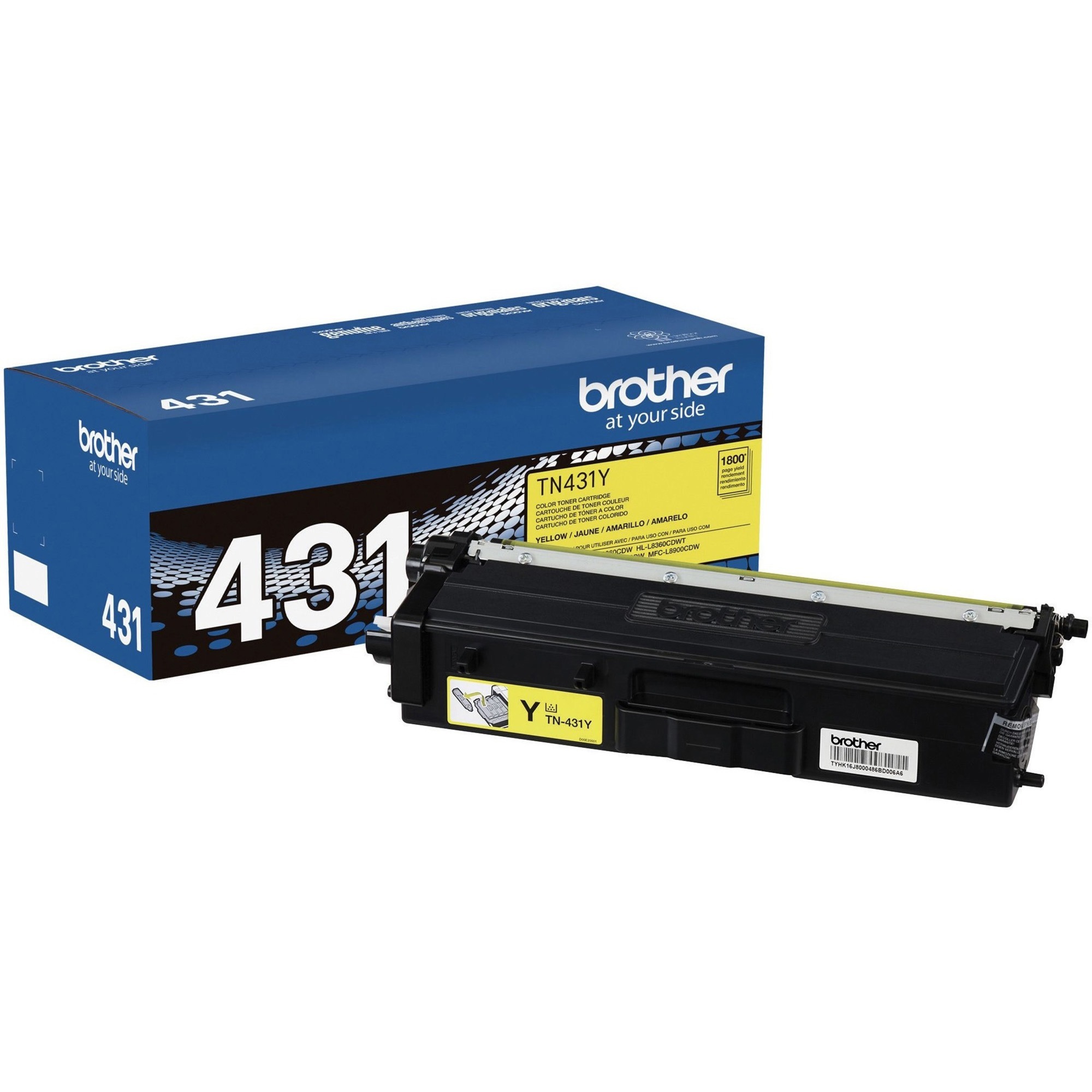 Brother TN431Y Original Standard Yield Laser Toner Cartridge - Yellow - 1 Each