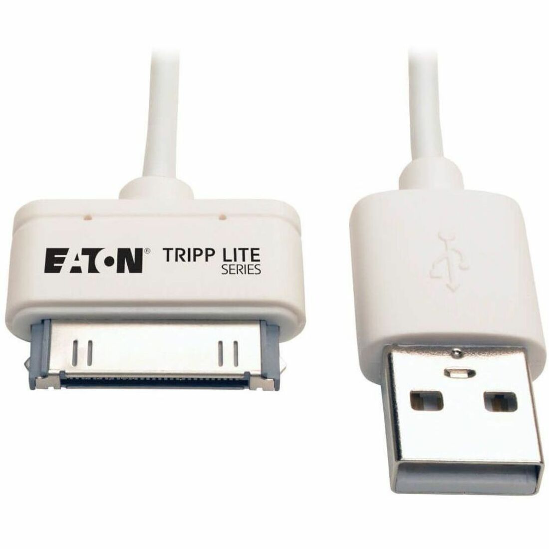 Eaton Tripp Lite Series USB Sync/Charge Cable with Apple 30-Pin Dock Connector, White, 3 ft. (0.91 m)